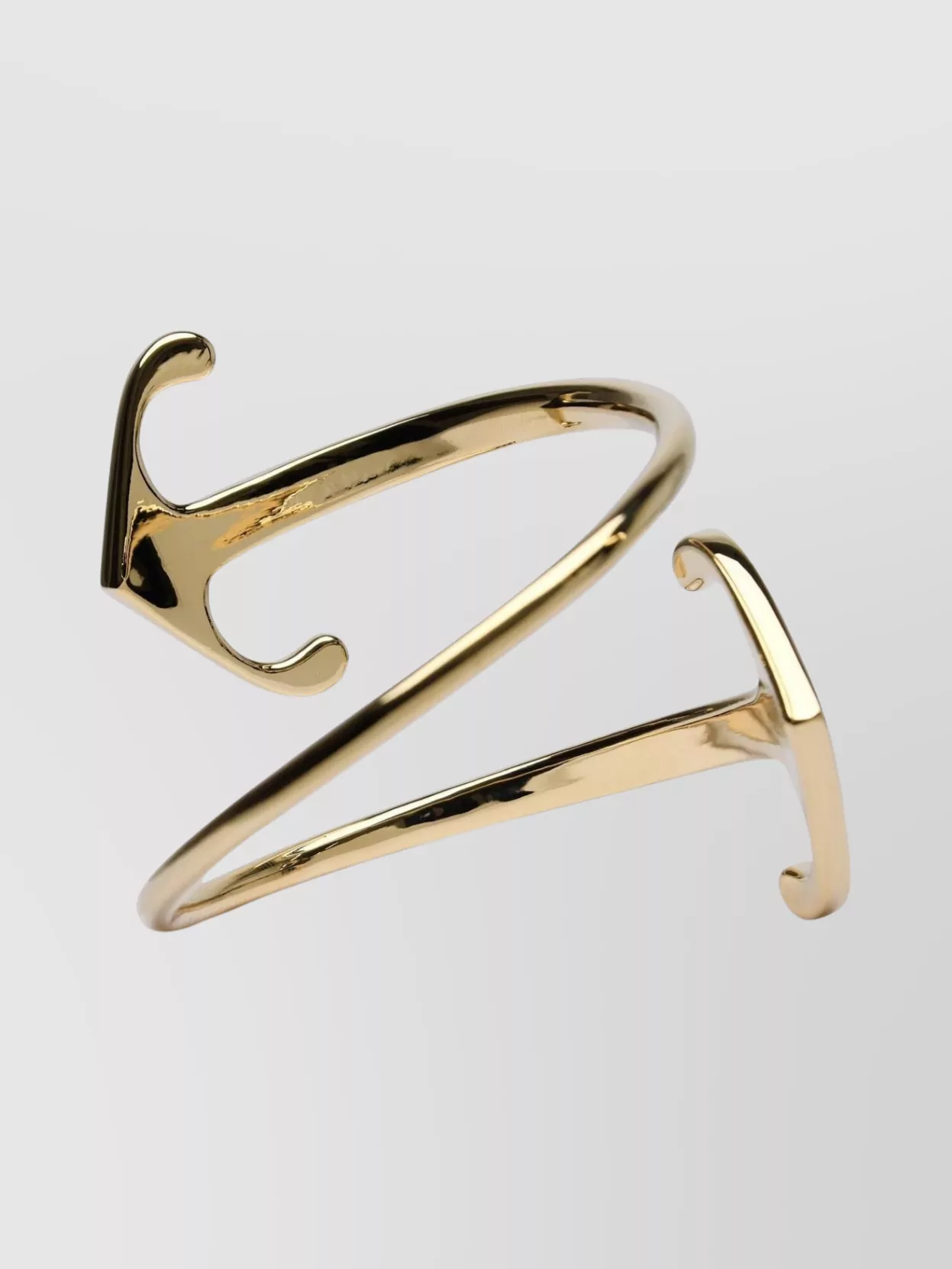 Shop Off-white 'curved Edge' Metal Cuff Bracelet