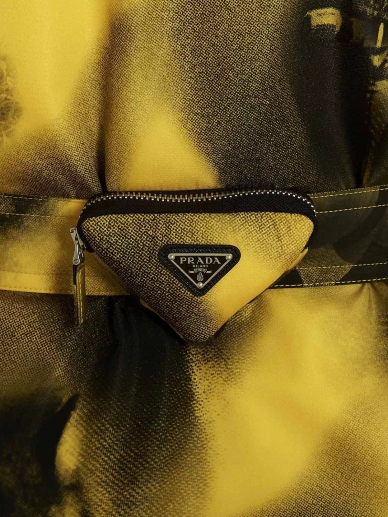 Prada Belted Nylon Parka With Collared Neck