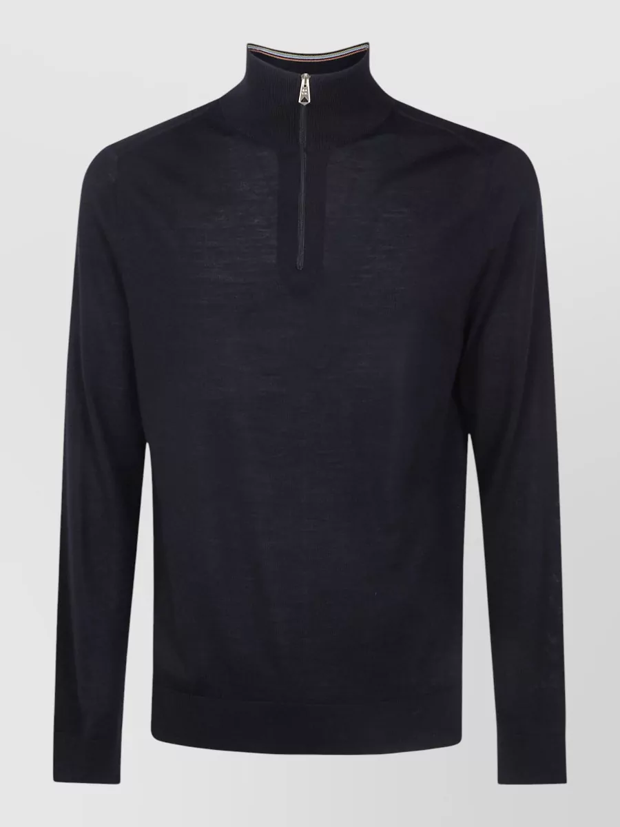 Paul Smith merino wool zip neck sweater