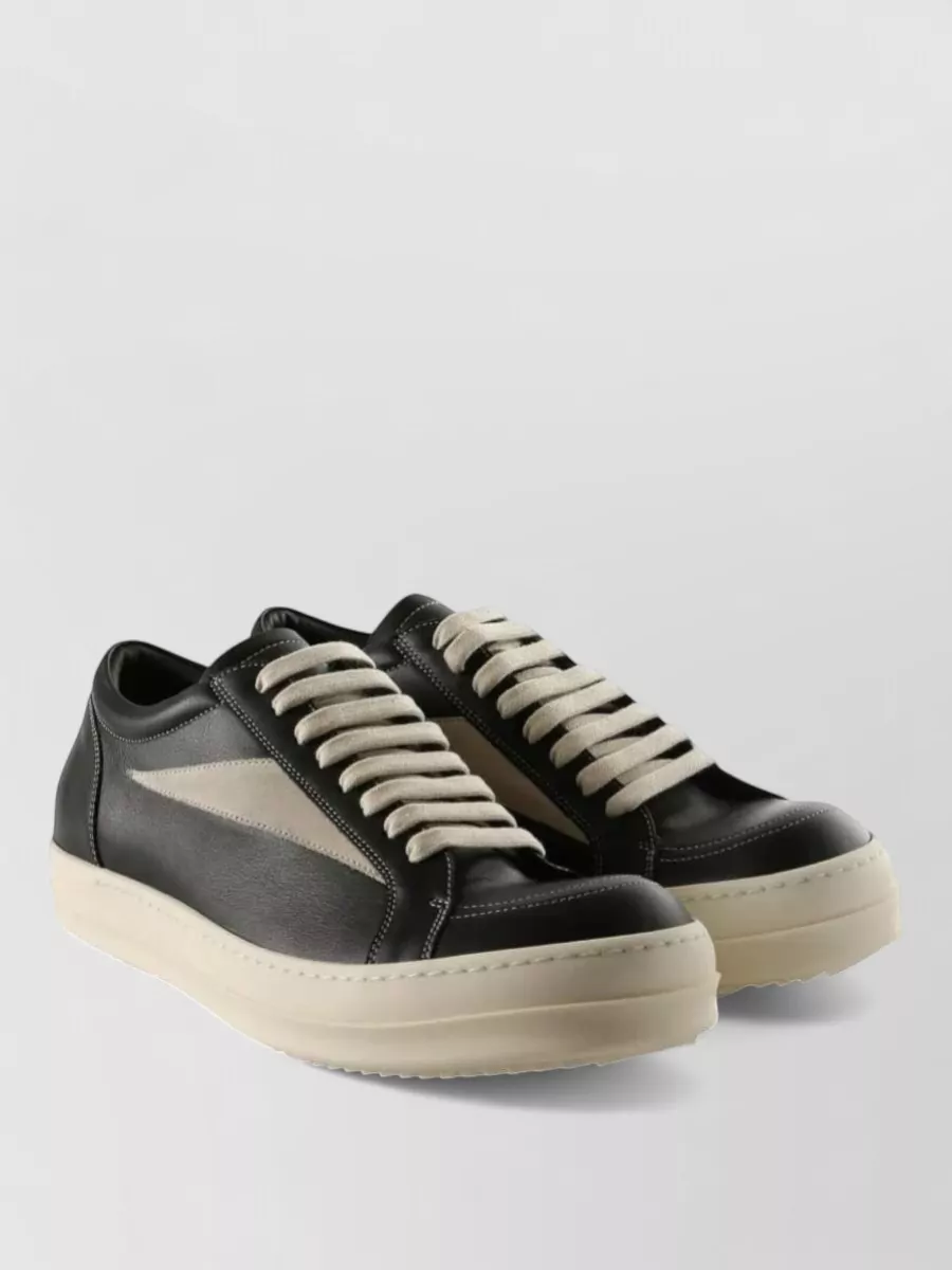 Rick Owens Leather Low-Top Sneakers
