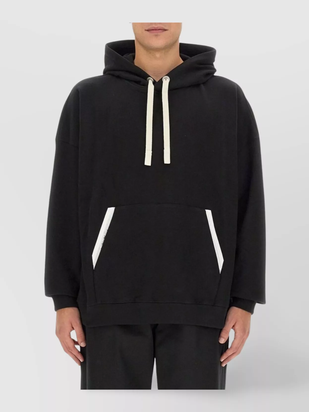 Palm Angels Relaxed-fit Cotton Hoodie With Contrasting Drawstrings