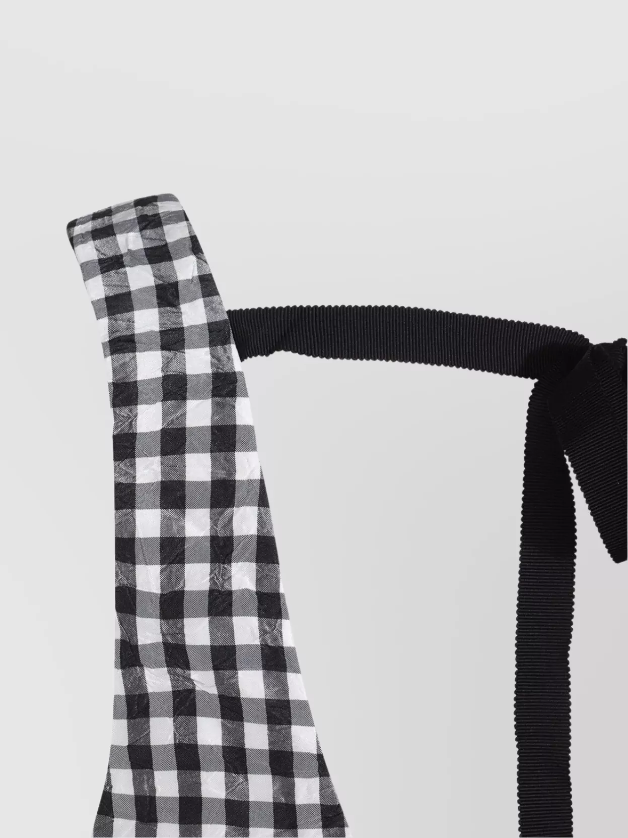 Ganni Sleeveless Checkered Ruffle Bow Tie Top