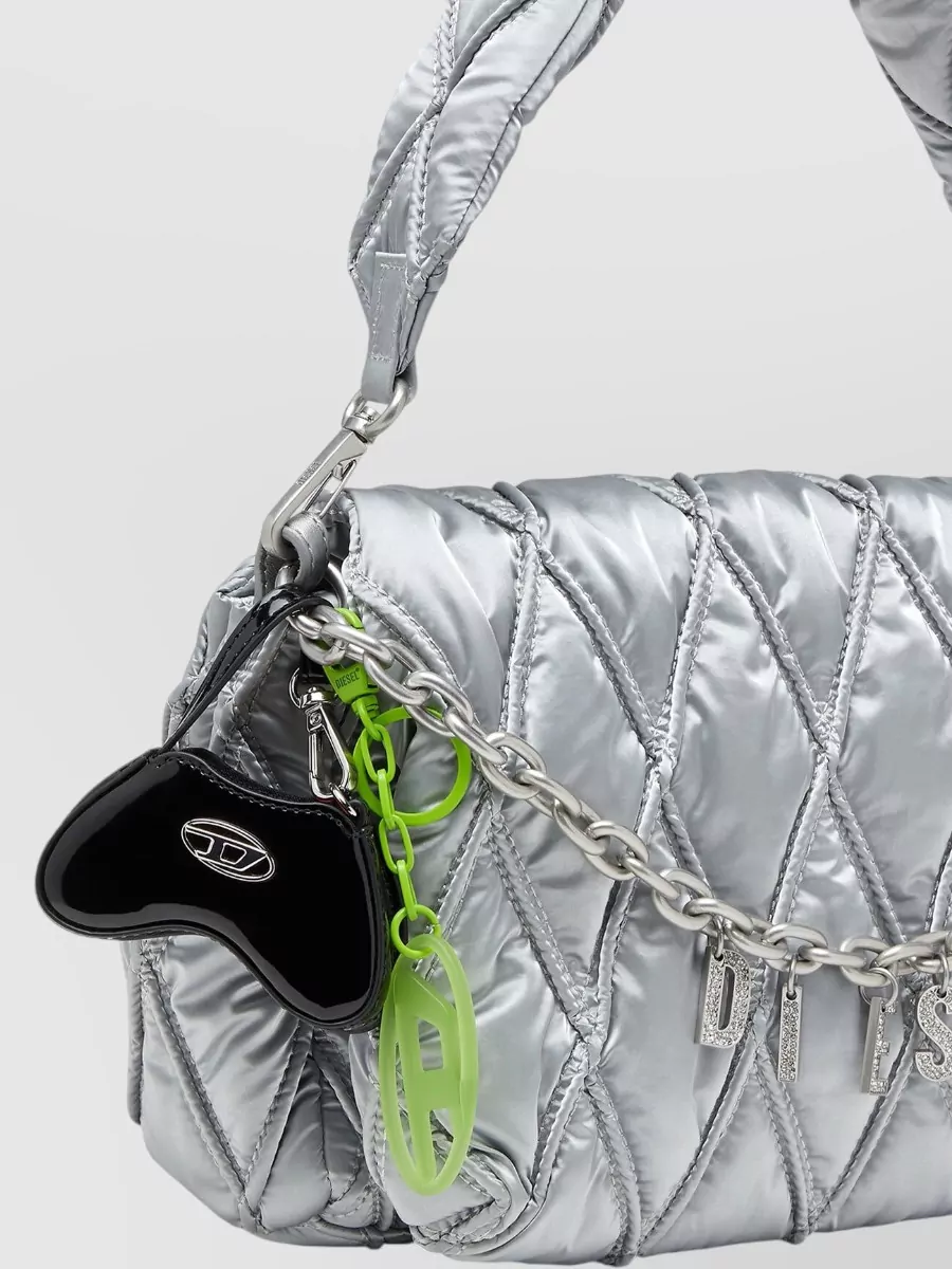 Diesel Synthetic Leather Play Charm Keychain