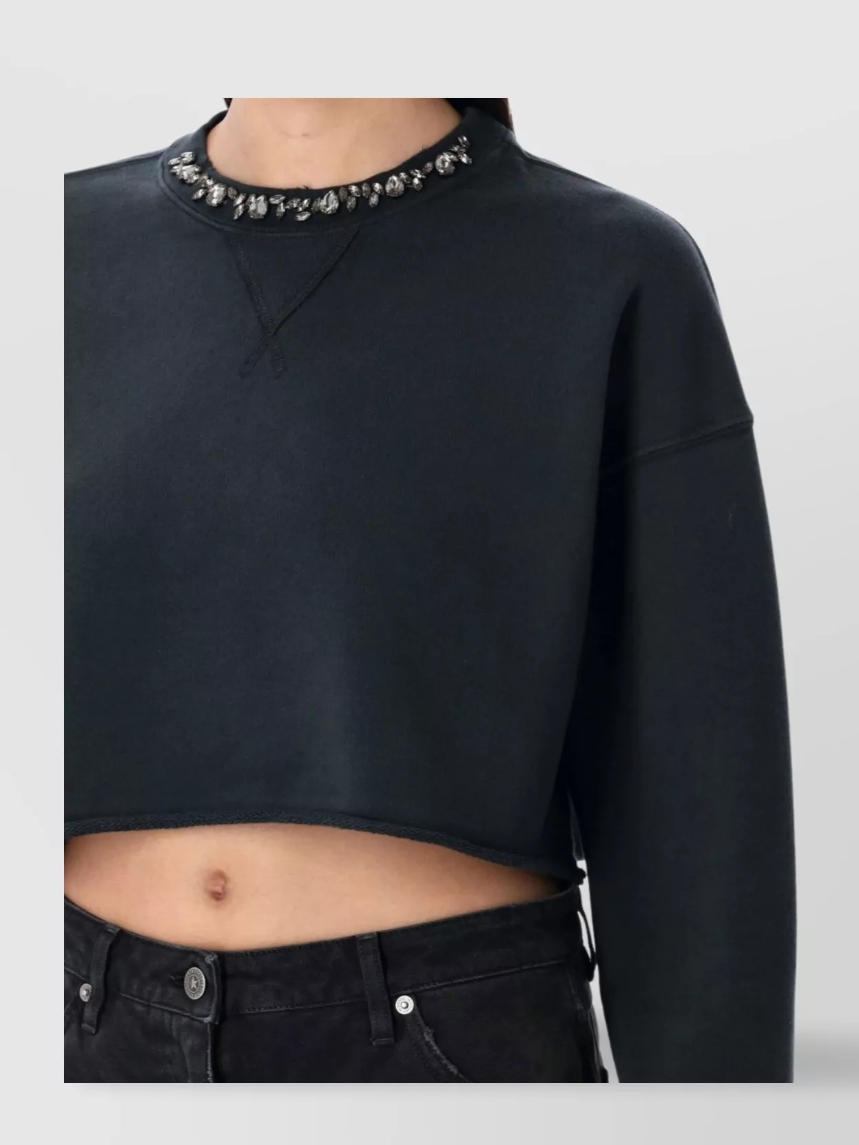 Golden Goose Golden Cropped Crewneck Sweatshirt