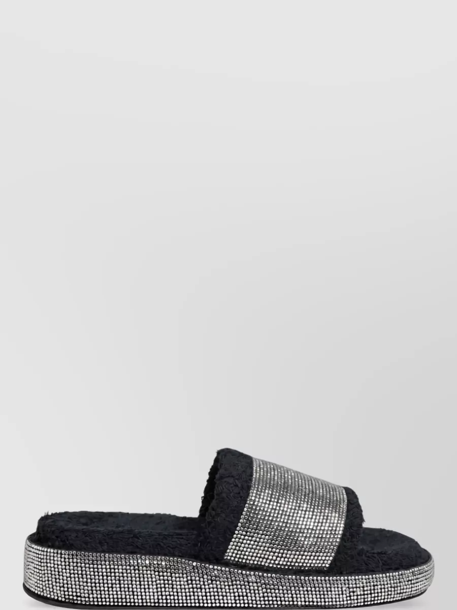 Dolce&Gabbana Crystal Embellished Platform Slippers