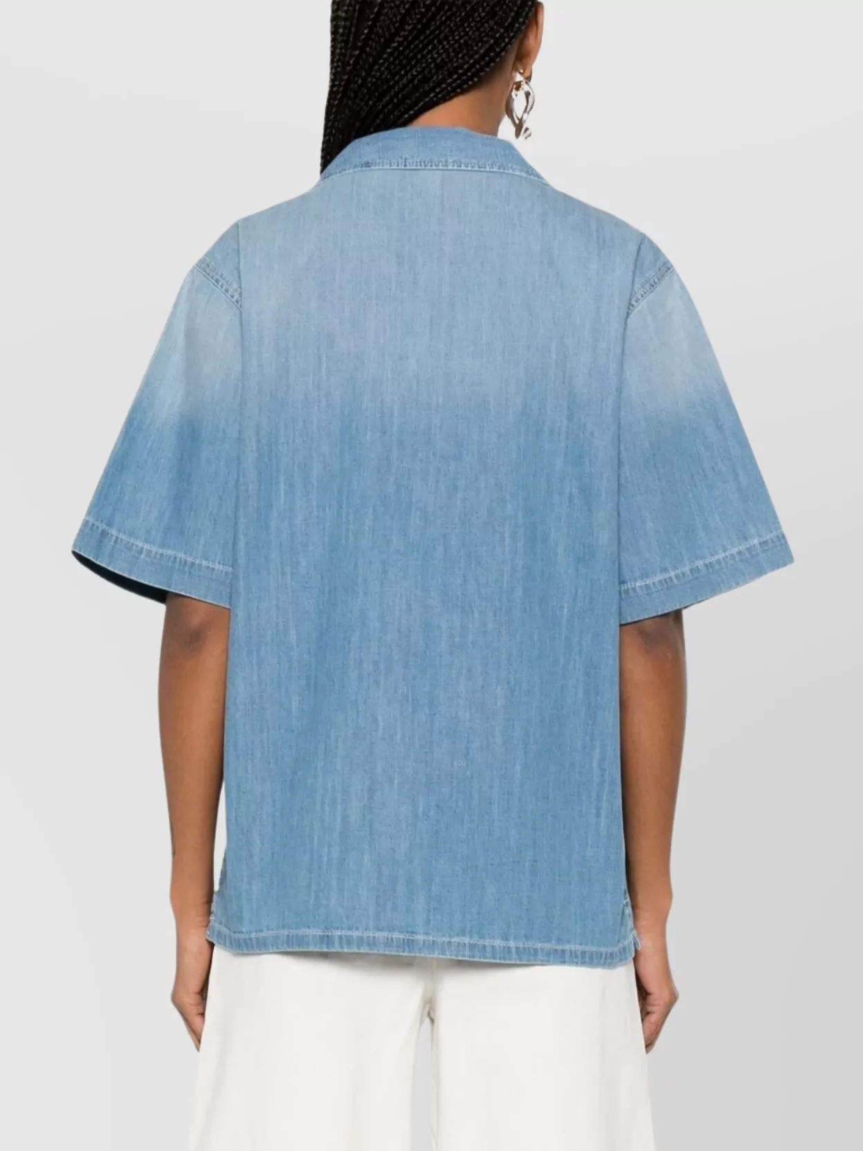 Fabiana Filippi Short Sleeve Cotton Shirt With Chest Pocket