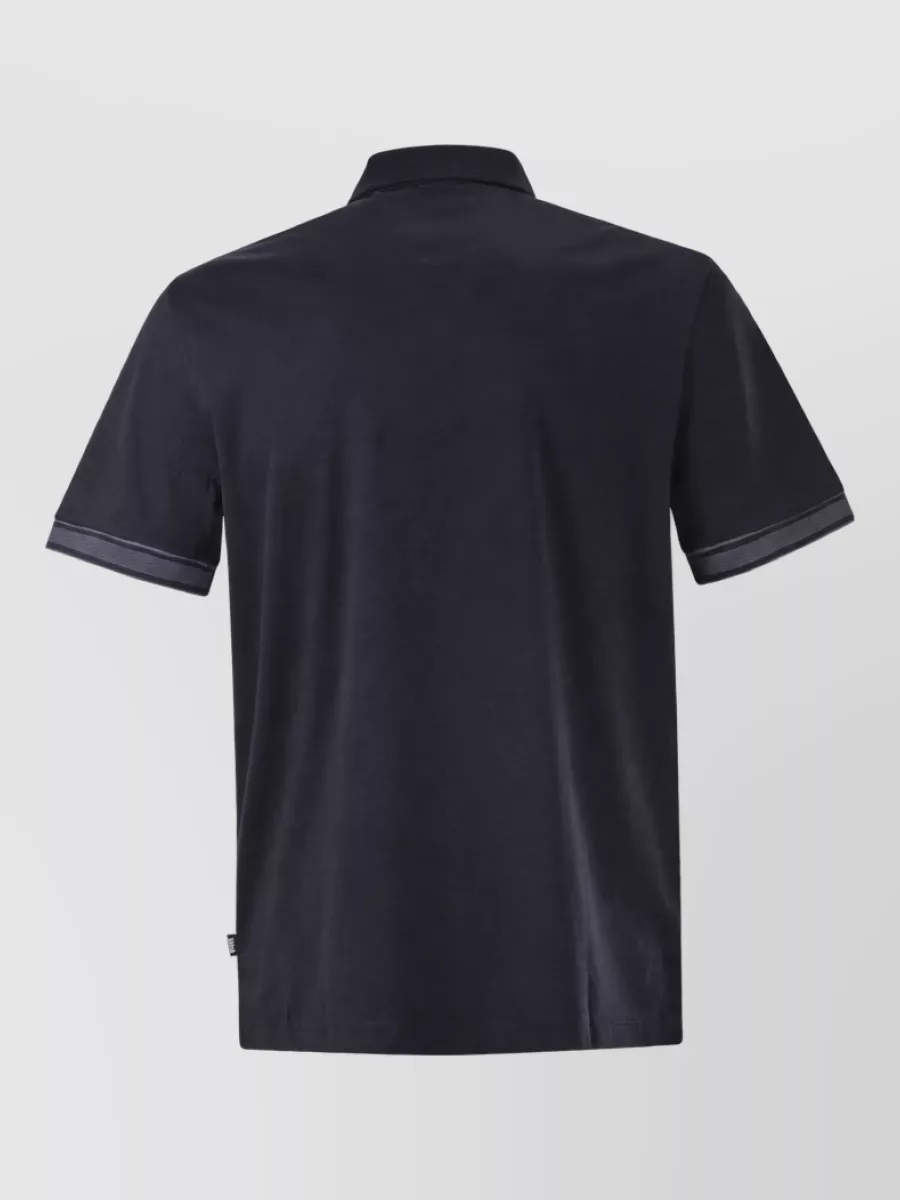Boss Cotton Polo Shirt With Contrast Placket