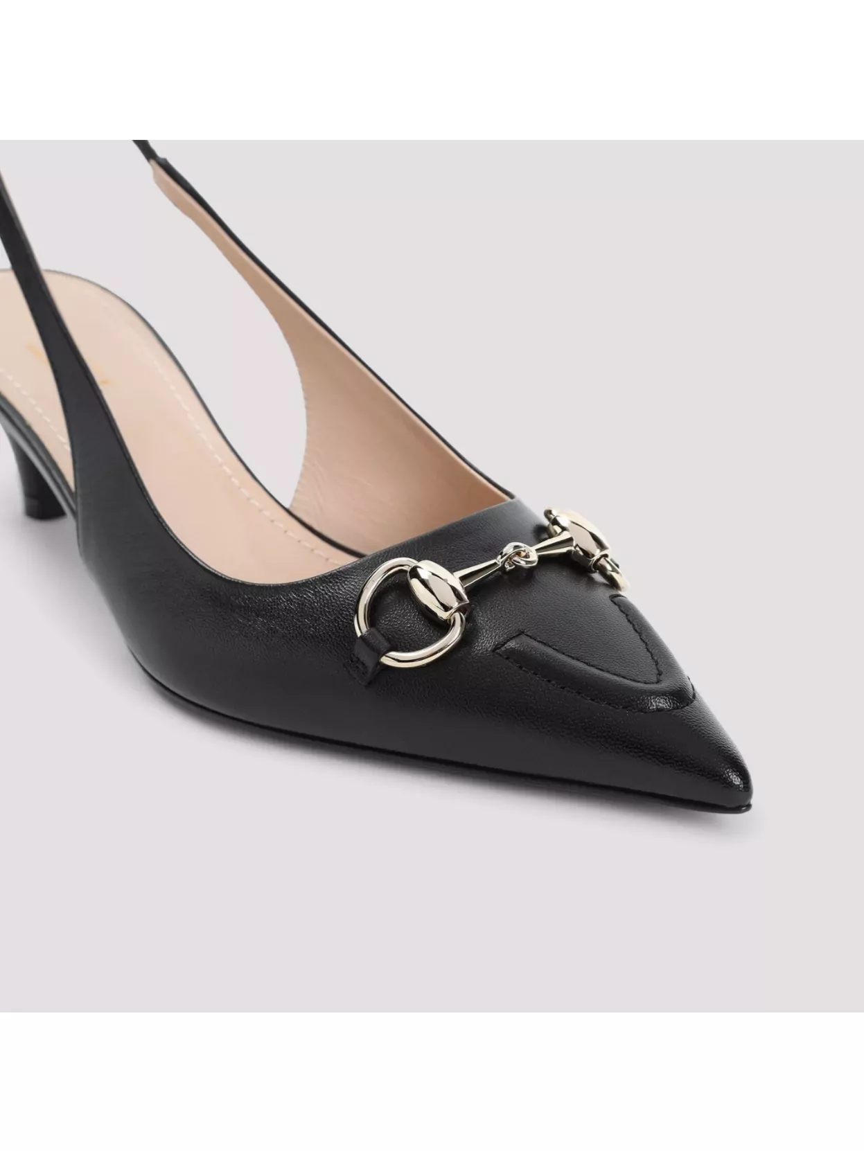 Gucci 45 Slingback Flat Pointed Toe Pumps In Grey