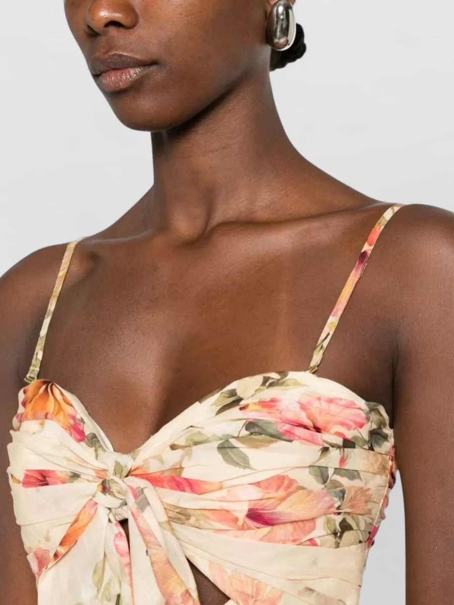 Zimmermann Cotton Floral-Print Strapless Playsuit