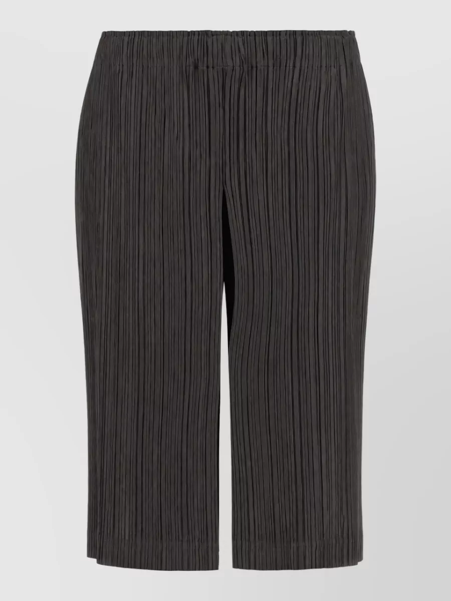Pleats Please Issey Miyake pleated wide-leg cropped trousers