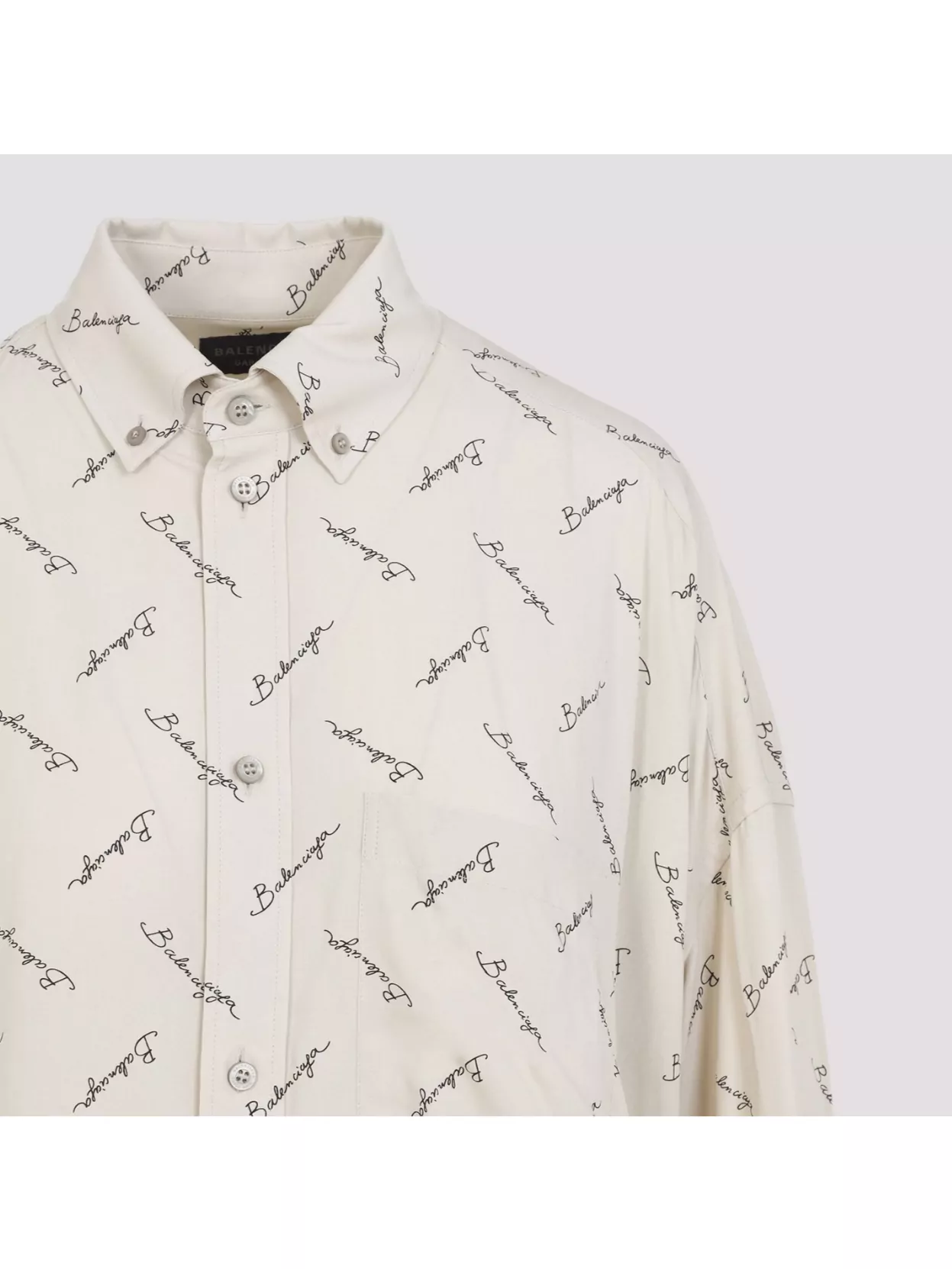 Balenciaga Long Sleeves Cocoon Shirt With Asymmetric Hem