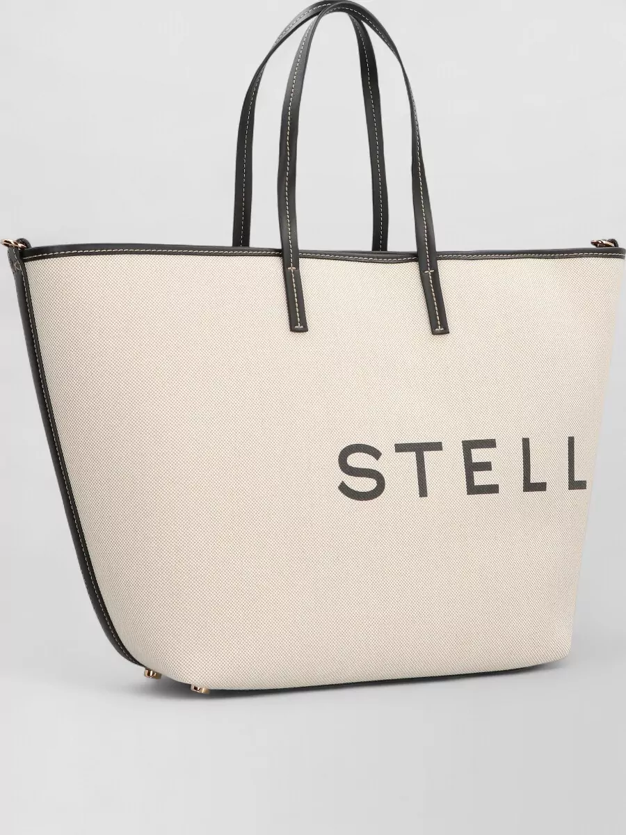 Stella Mccartney Canvas Tote Bag Contrast Trim Grape