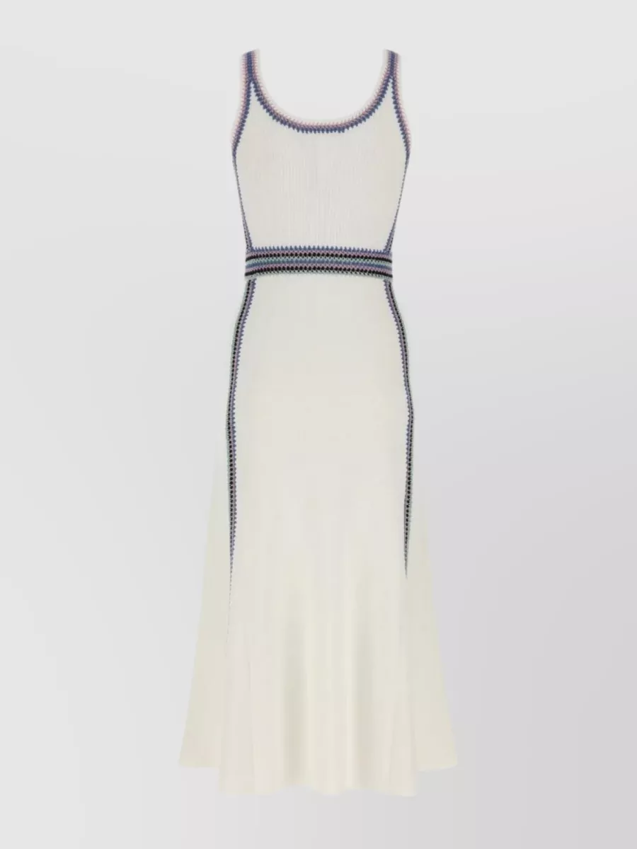 Chloé Embroidered Wool Maxi Dress In Grey