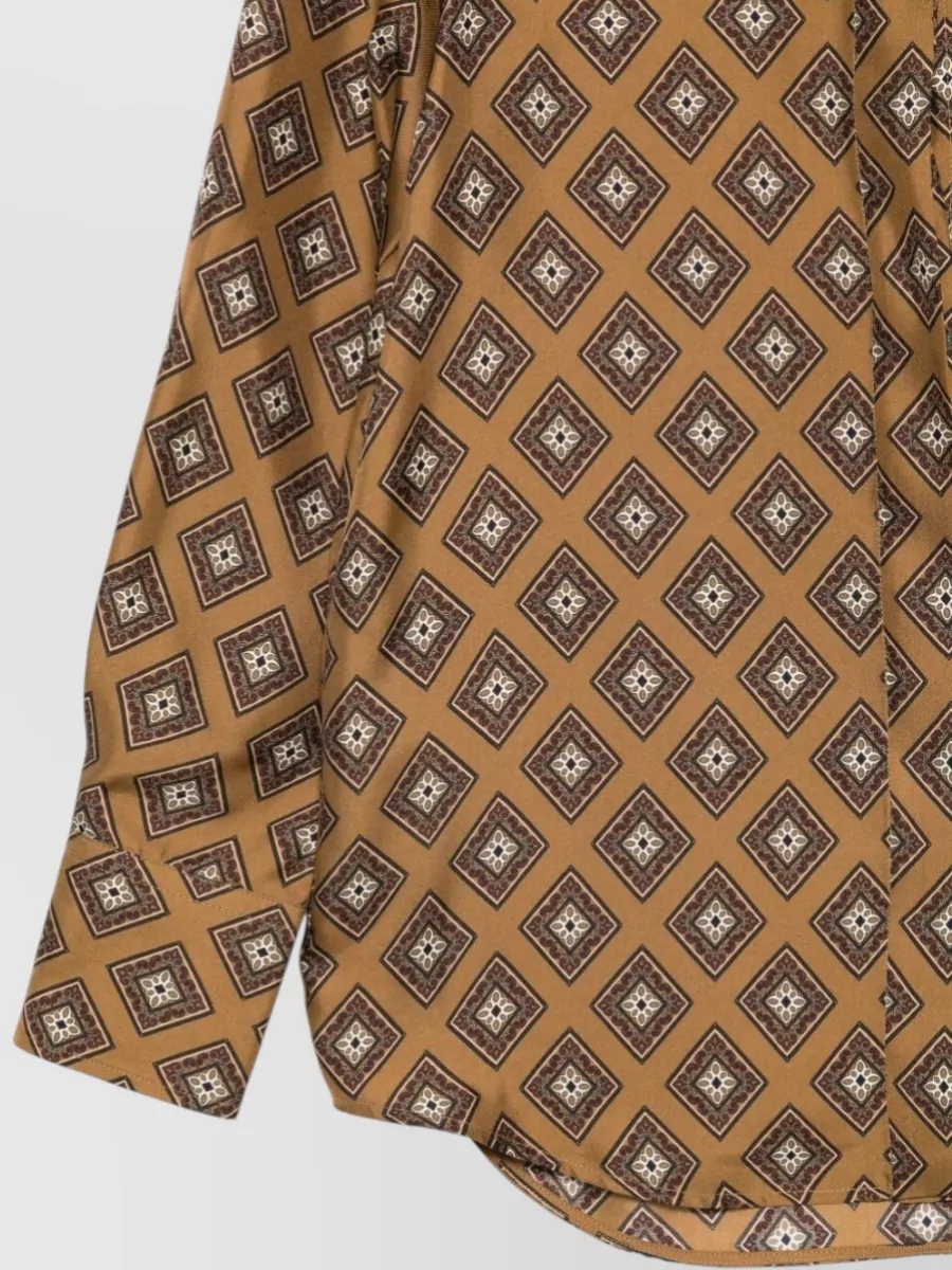 Alberto Biani Silk Printed Long-Sleeve Shirt