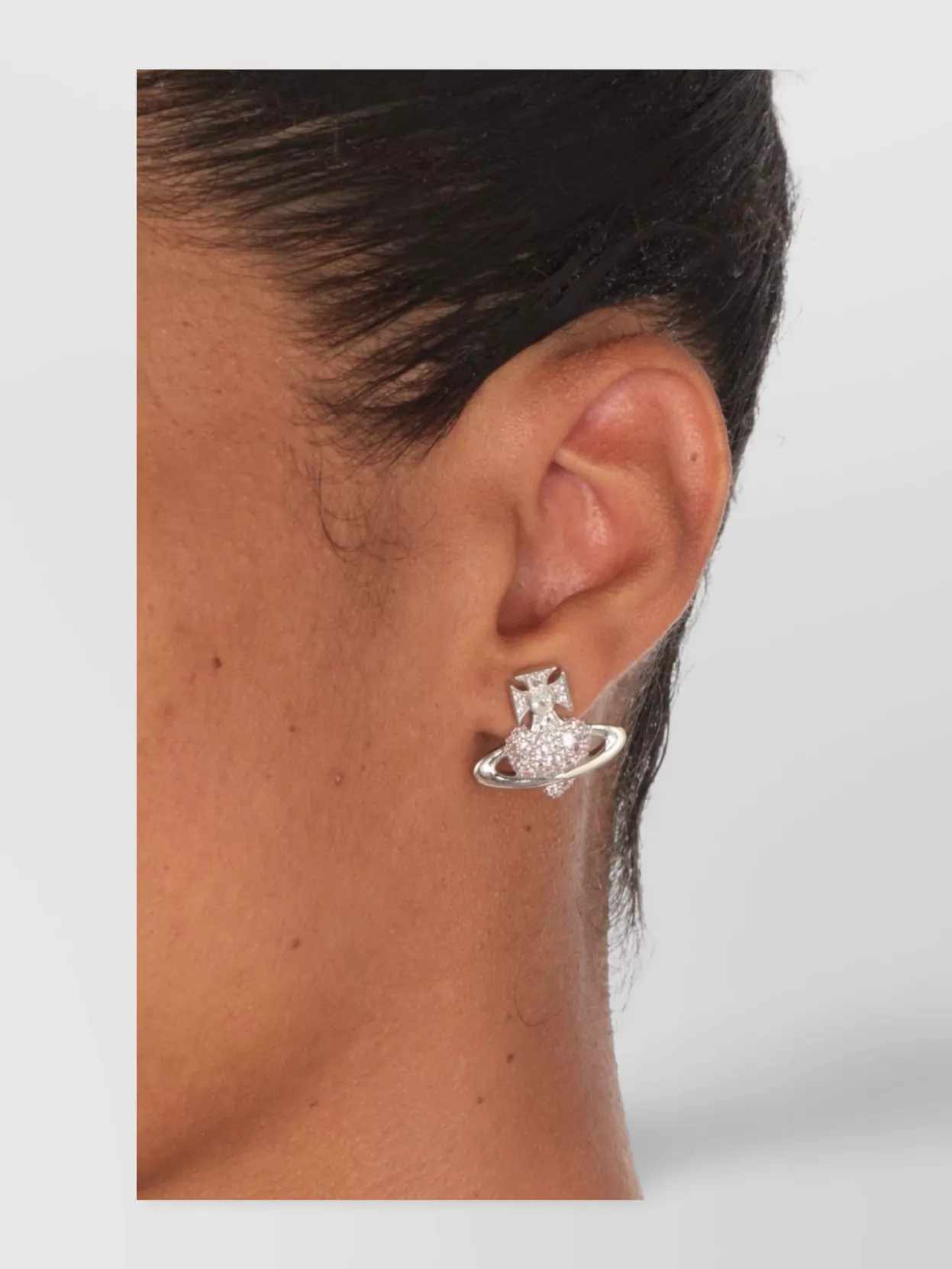 Vivienne Westwood Crystal Planet Brass Stud Earrings