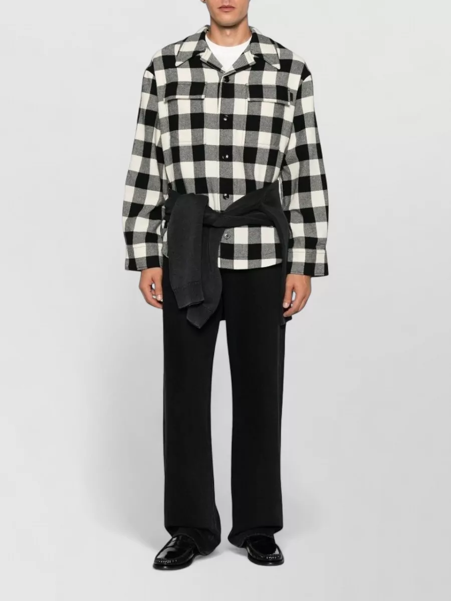 Ami Paris checked wool shirt jacket