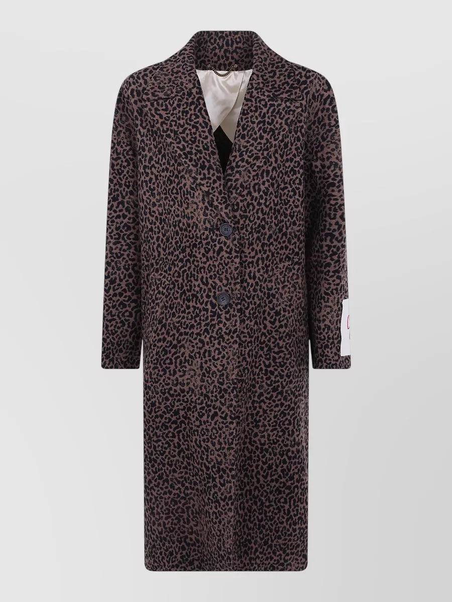 Golden Goose leopard jacquard wool coat