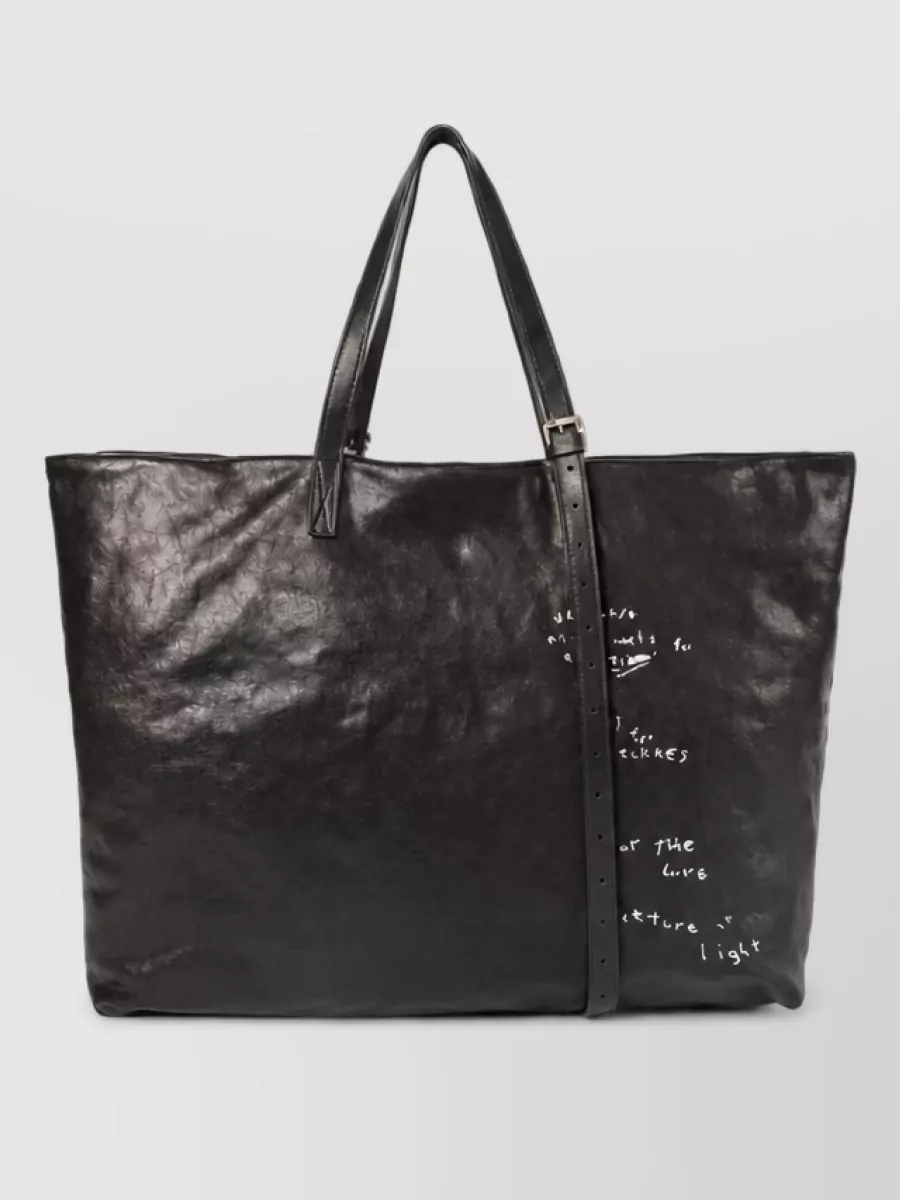 Ann Demeulemeester leather printed tote bag