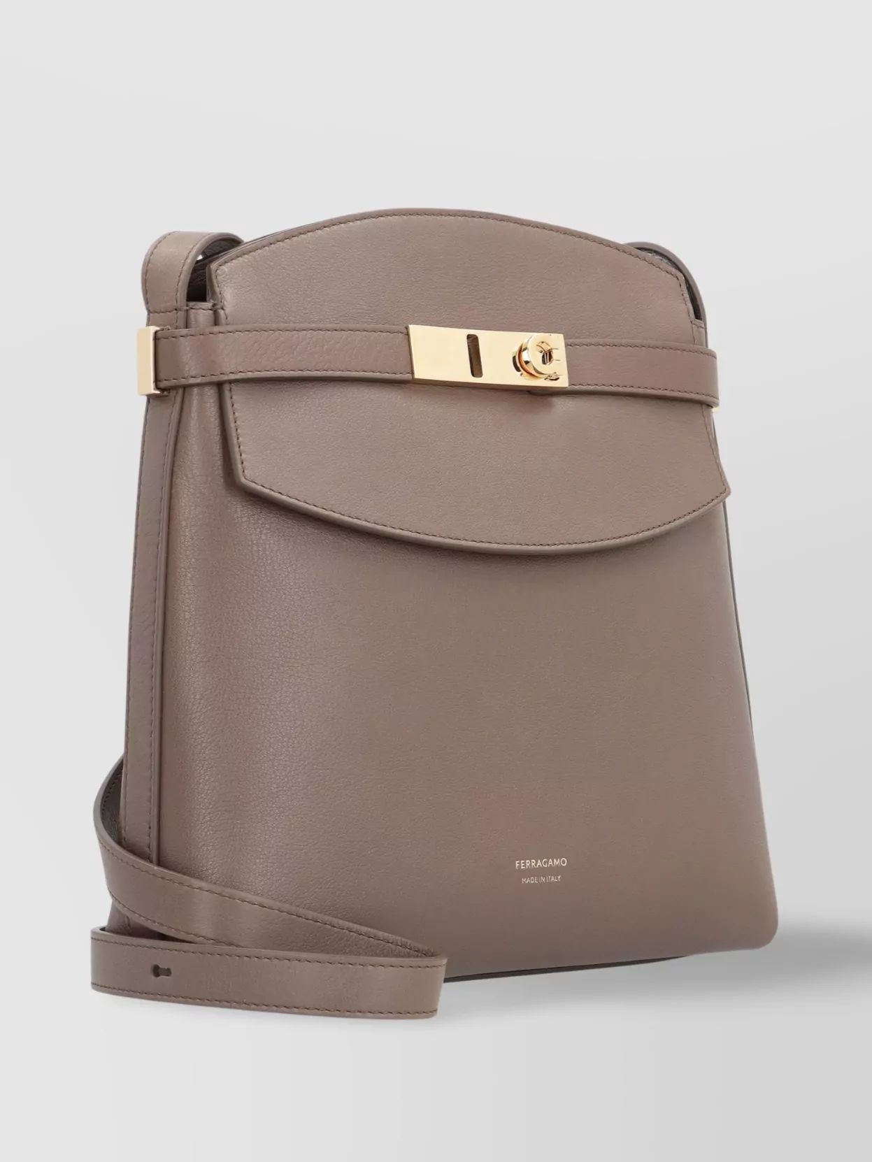 Ferragamo Adjustable Leather Crossbody Bag With Calf Material