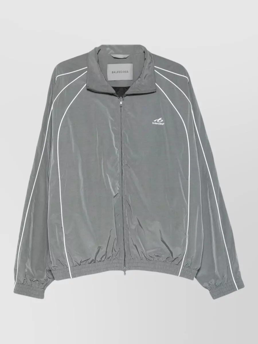 Balenciaga logo print high neck zip jacket