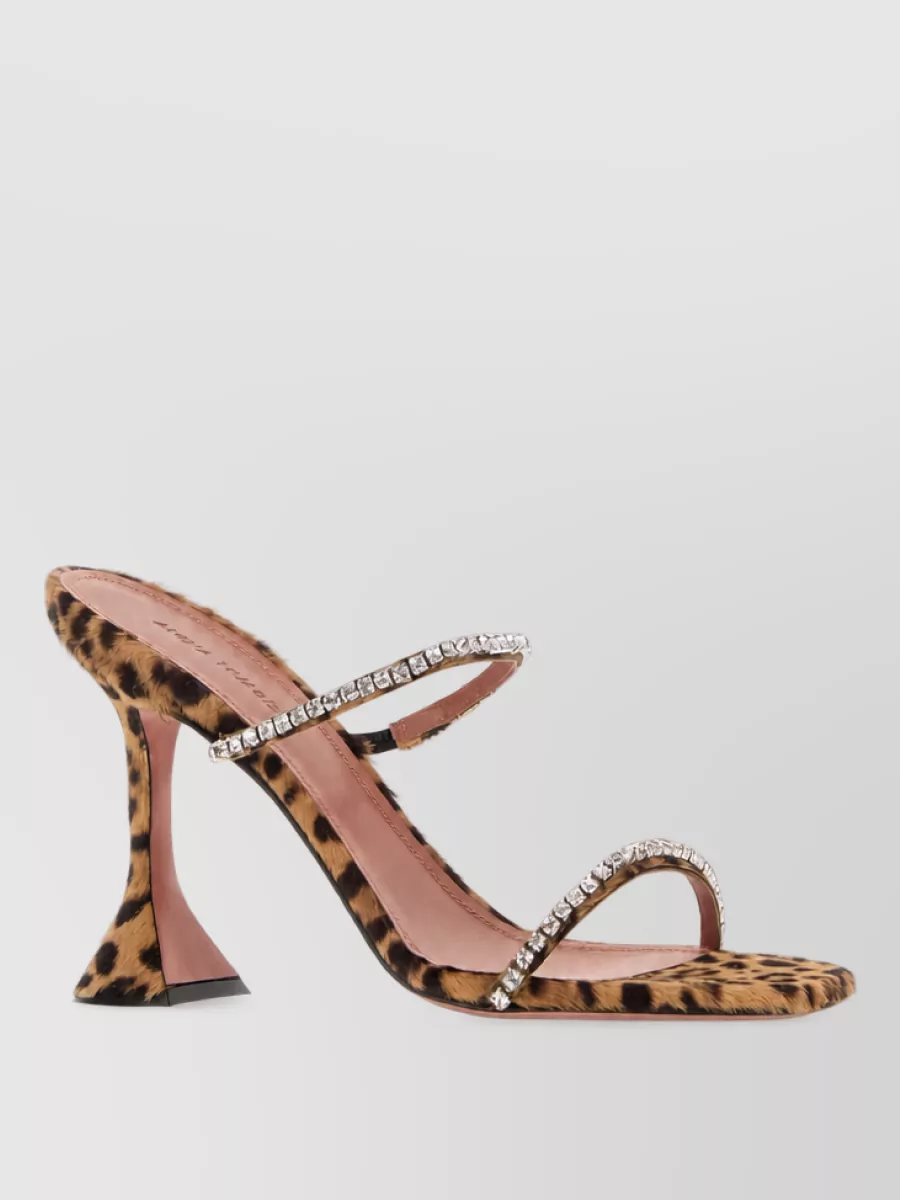 Amina Muaddi Leopard-Print Leather Mules