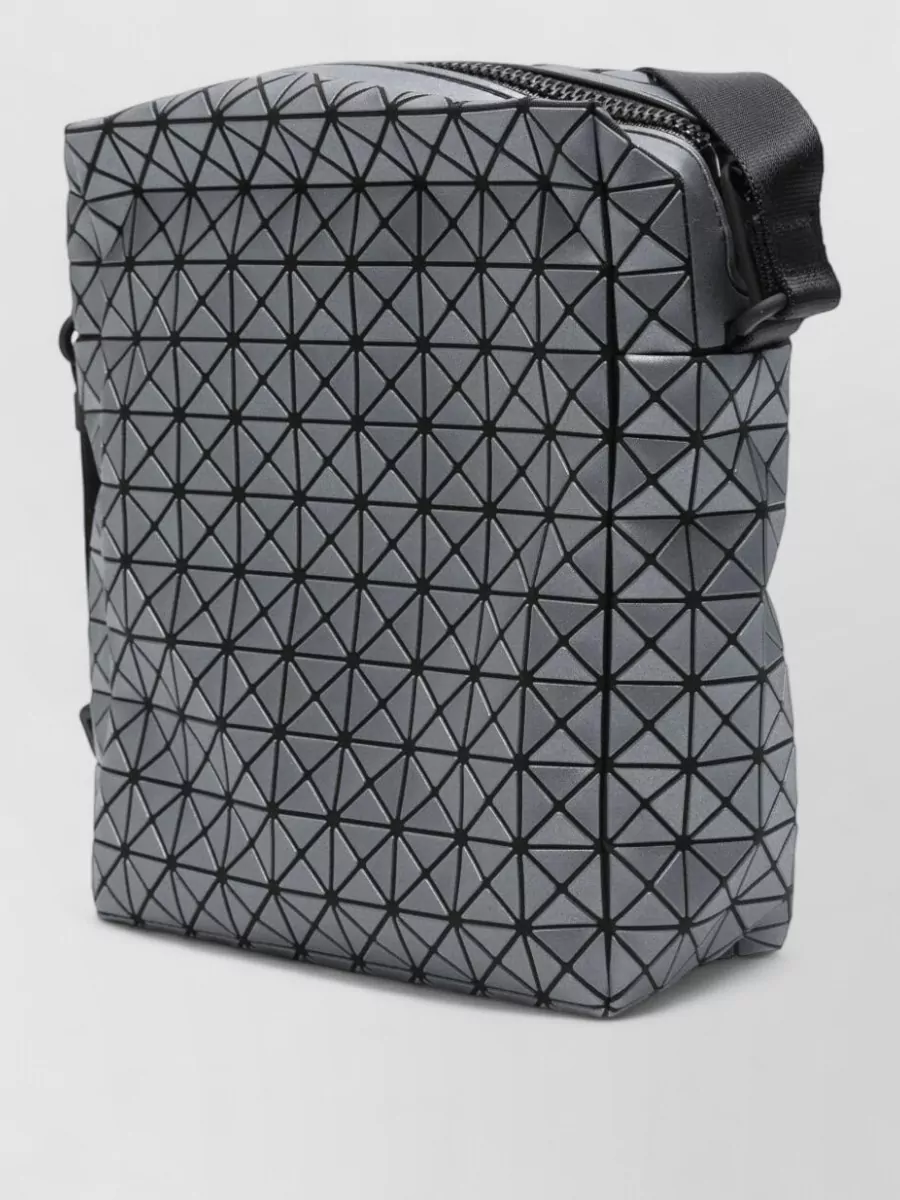 Bao Bao Issey Miyake Leather Shoulder Bag Geometric Pattern Strap