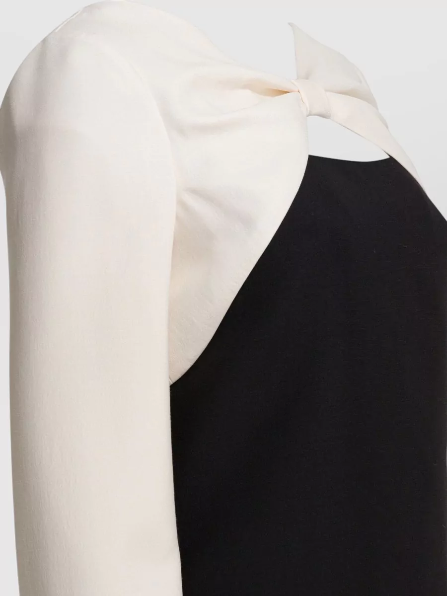Valentino Crepe Couture Dress Bow Detail Knee Length