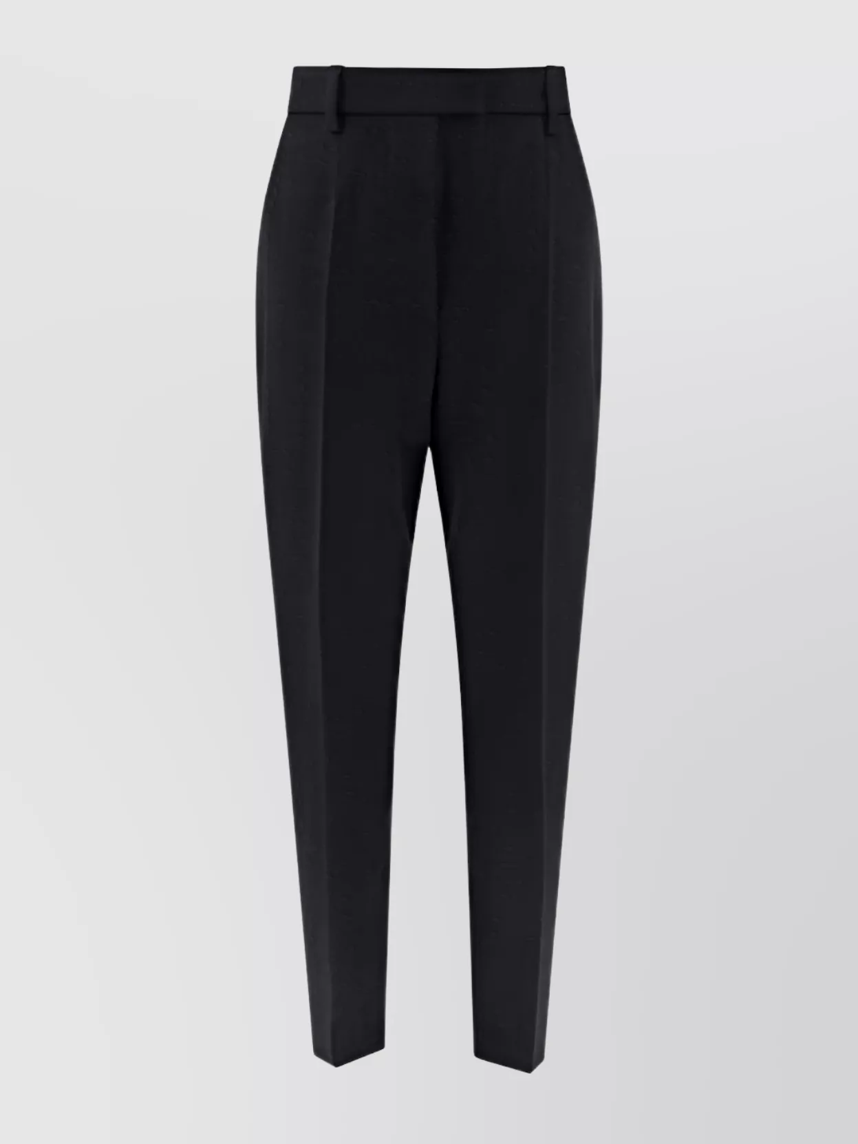 Shop Prada Wool Trousers With Belt Loops And Pleats