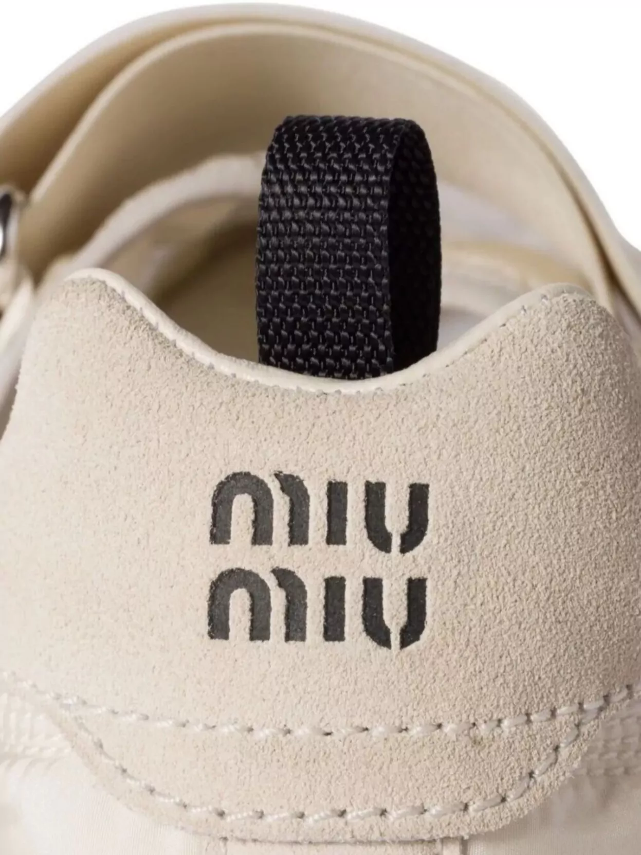 Miu Miu Technical Fabric And Suede Ballerina Shoes In Neutral