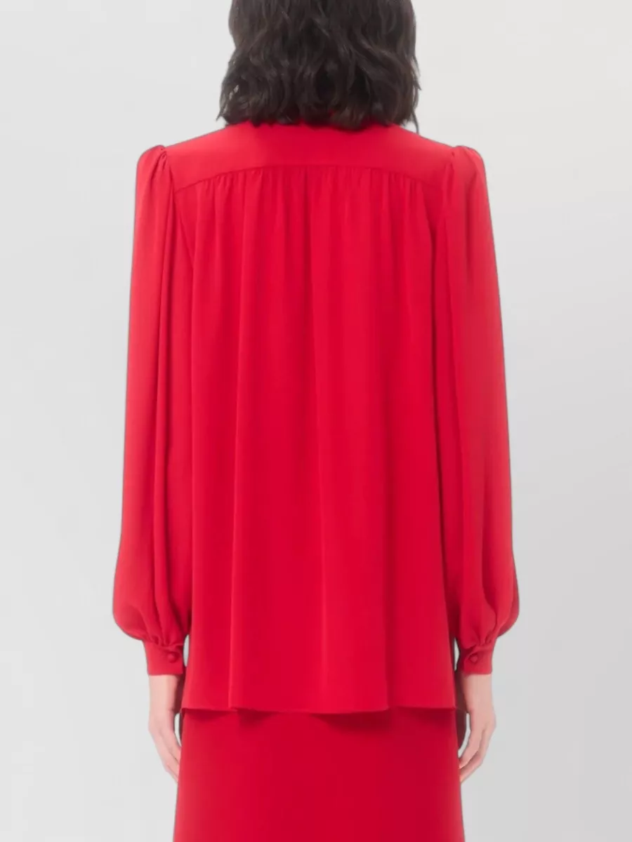 Valentino Garavani Silk Scarf-Neck Blouse