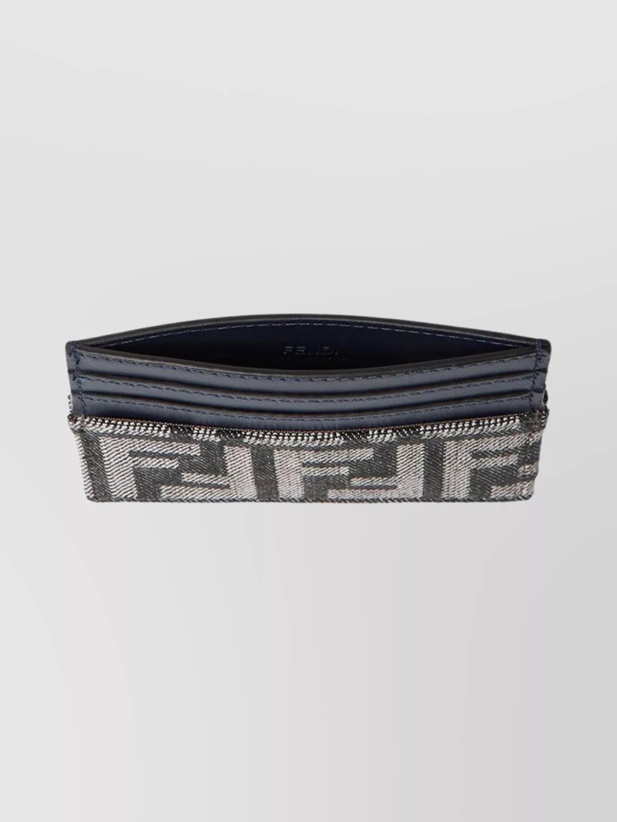 Fendi Compact Textured Card Holder Purse In Blue