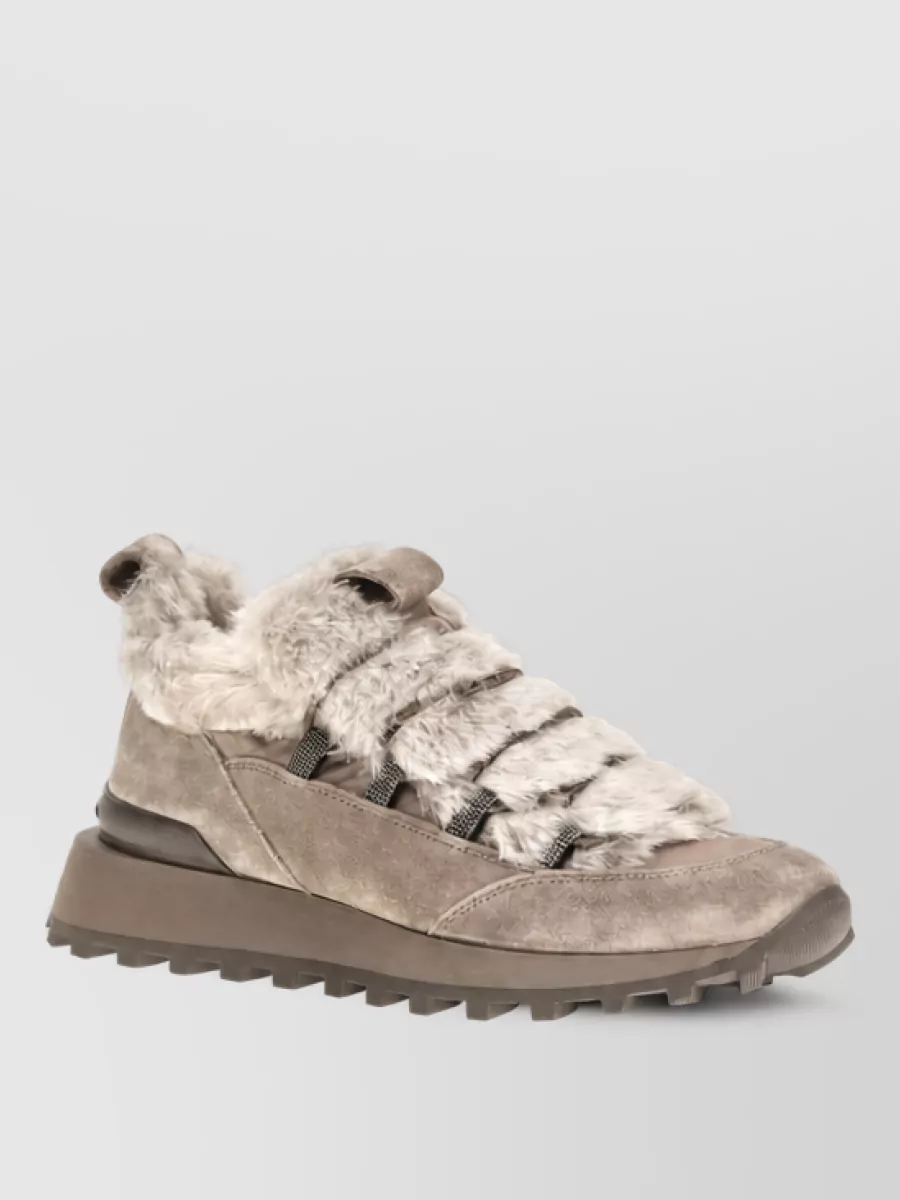 Brunello Cucinelli suede leather low-top sneakers