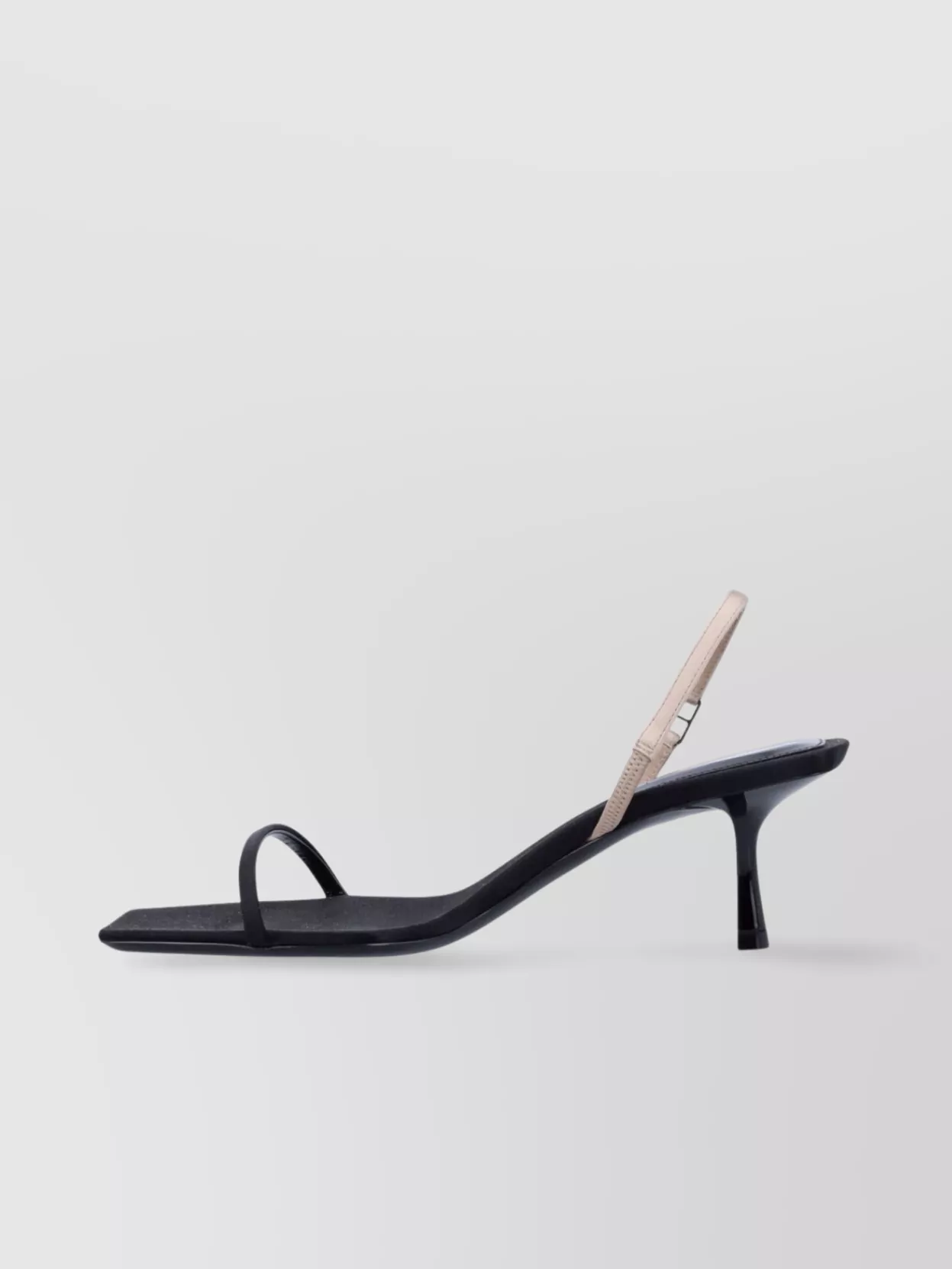 Saint Laurent 55 Kitten Heel Strappy Square Toe Pumps
