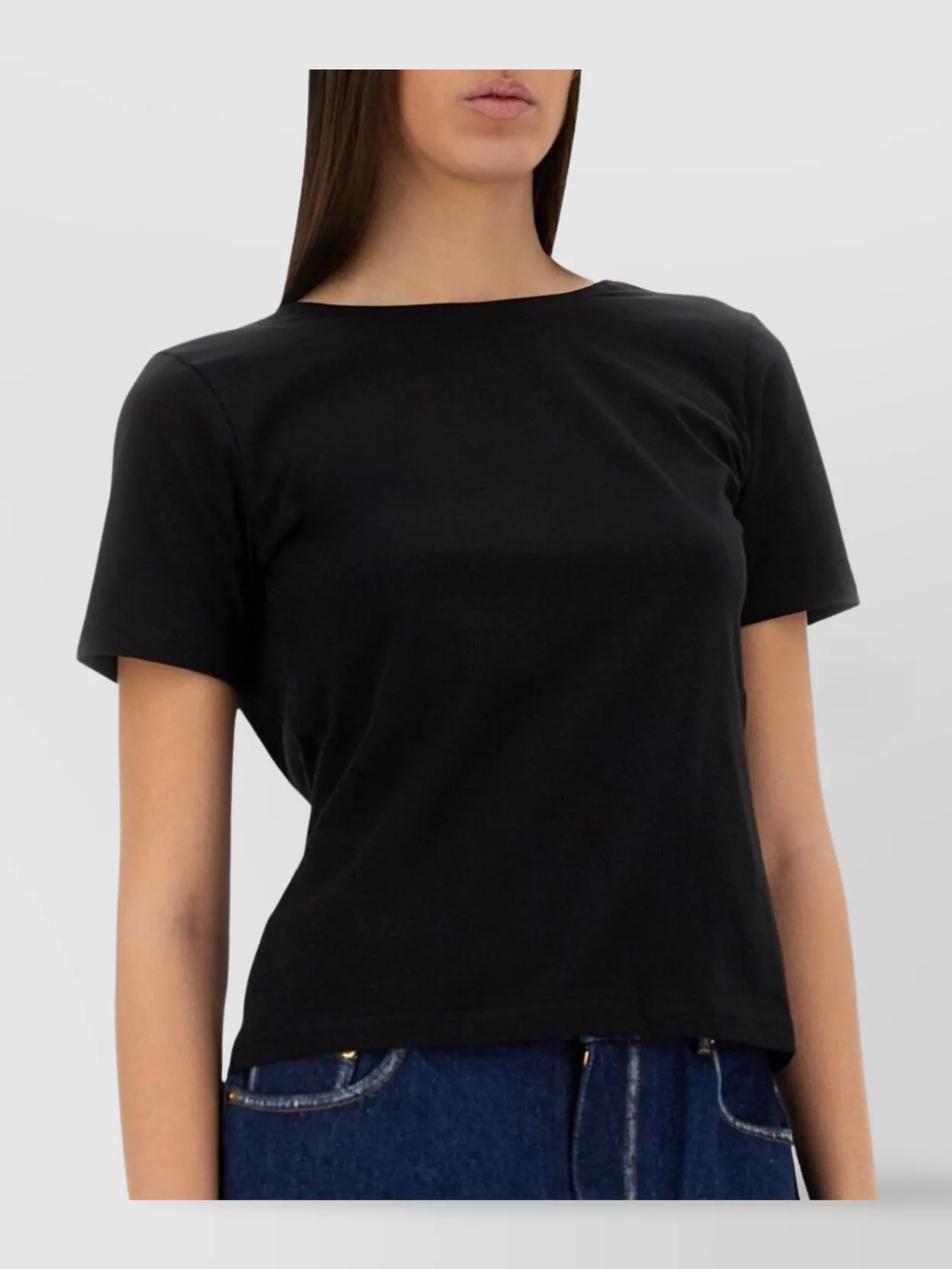 Nina Ricci Open Back Short Sleeve Slim Fit Top