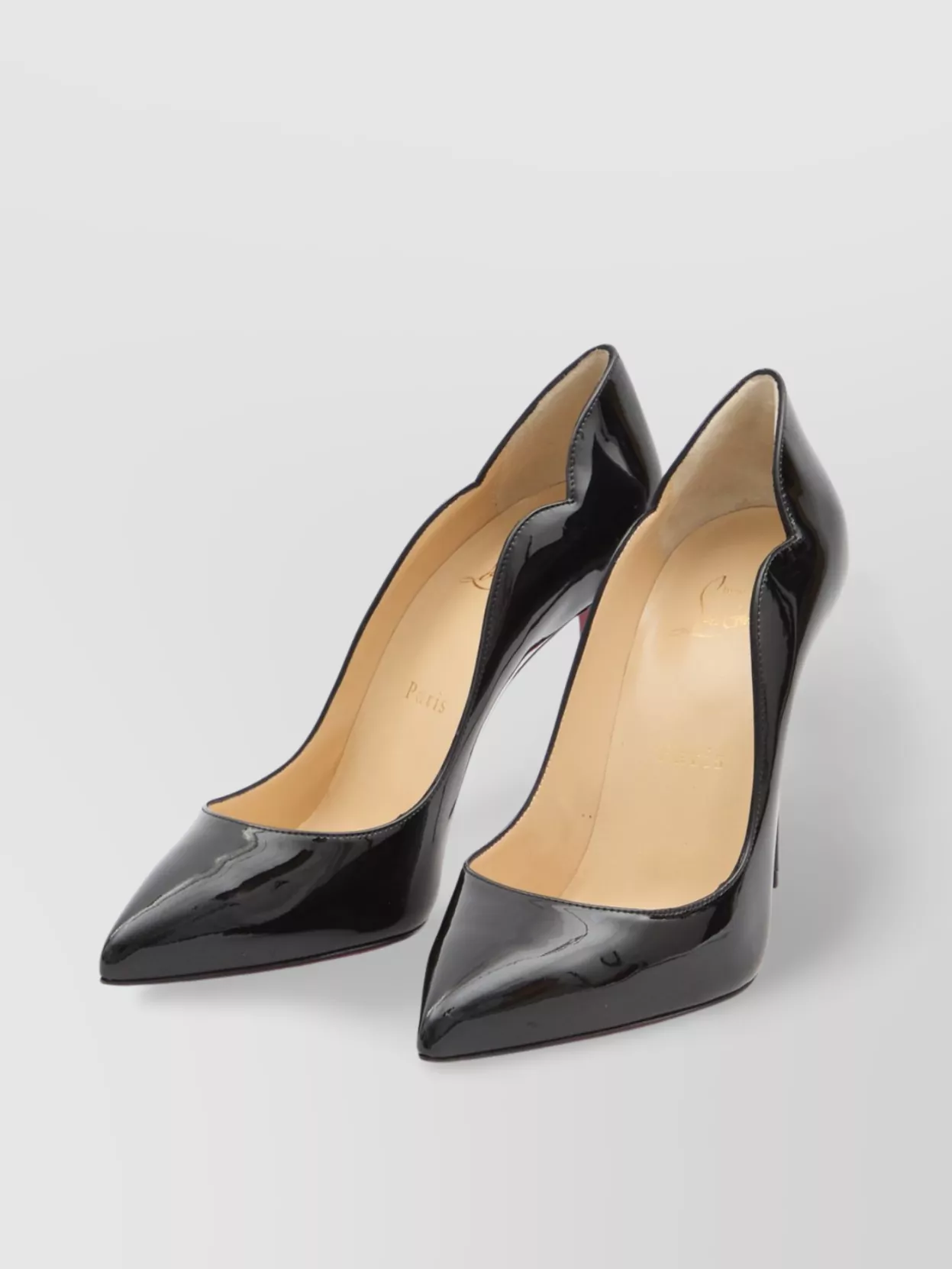 Christian Louboutin Chic 100 Patent Leather Pumps In Gray