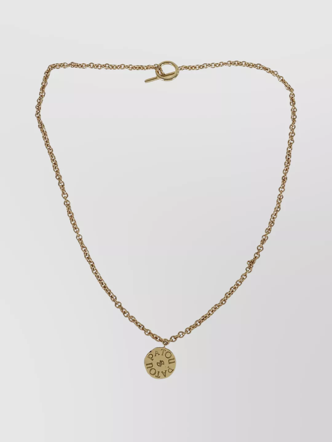 Shop Patou Vintage Coin Pendant Necklace In Cream