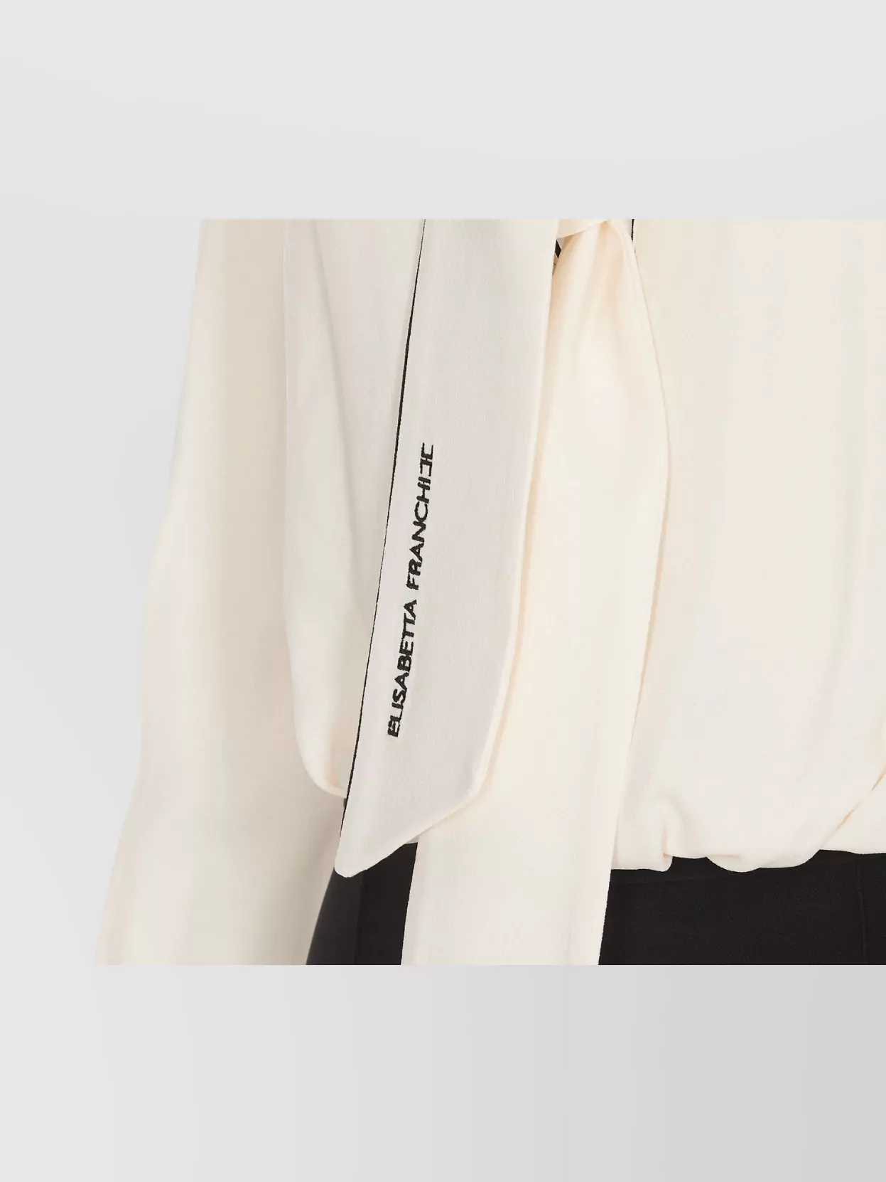 Elisabetta Franchi Cream And Black Suit With Contrast Piping