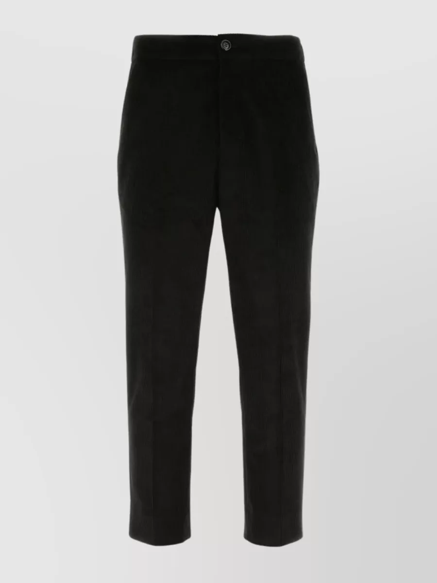 Shop Ami Alexandre Mattiussi Elastic Waist Corduroy Trousers In Black