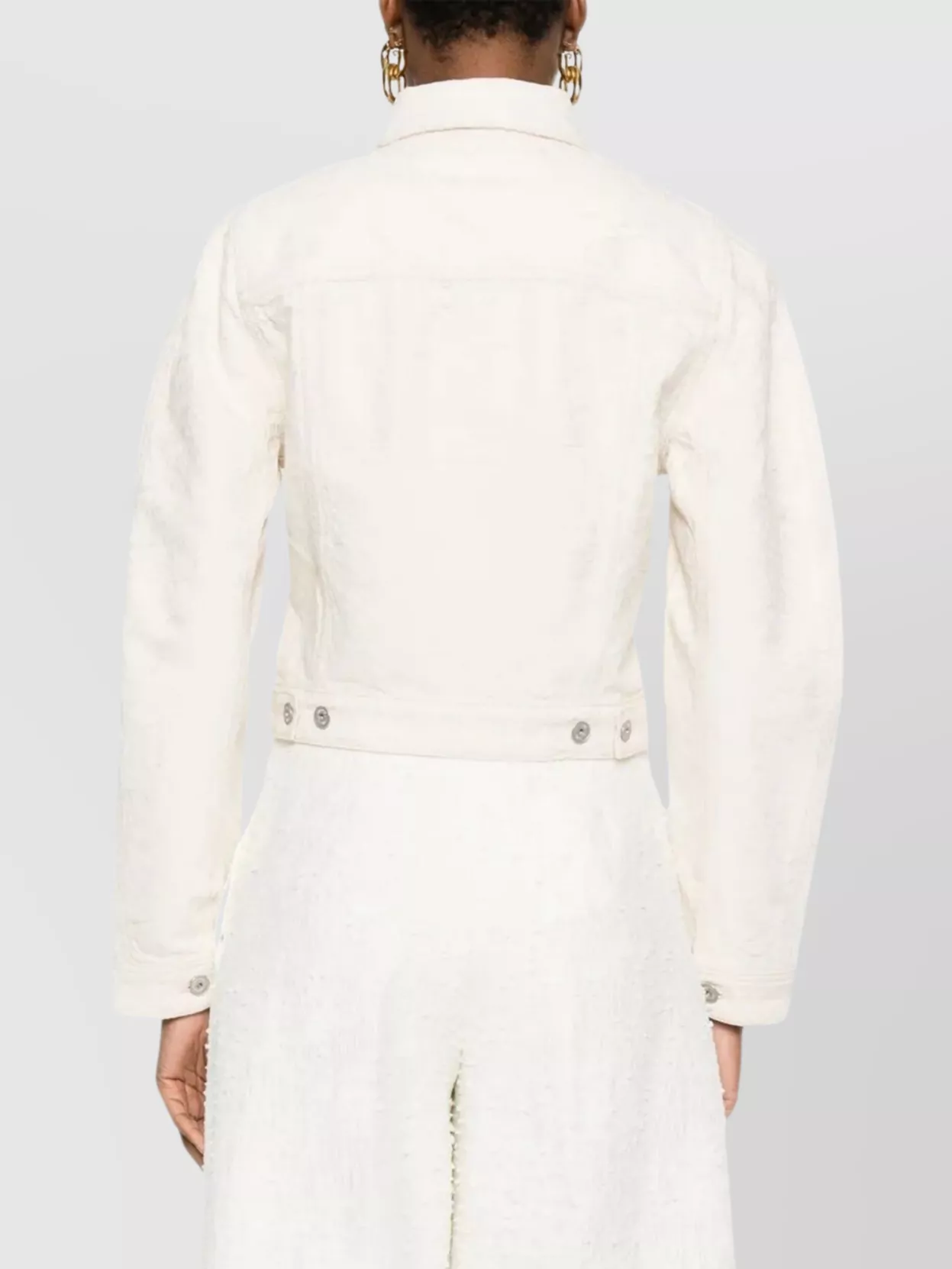 Jacquemus Cropped Denim Jacket Flap Pockets