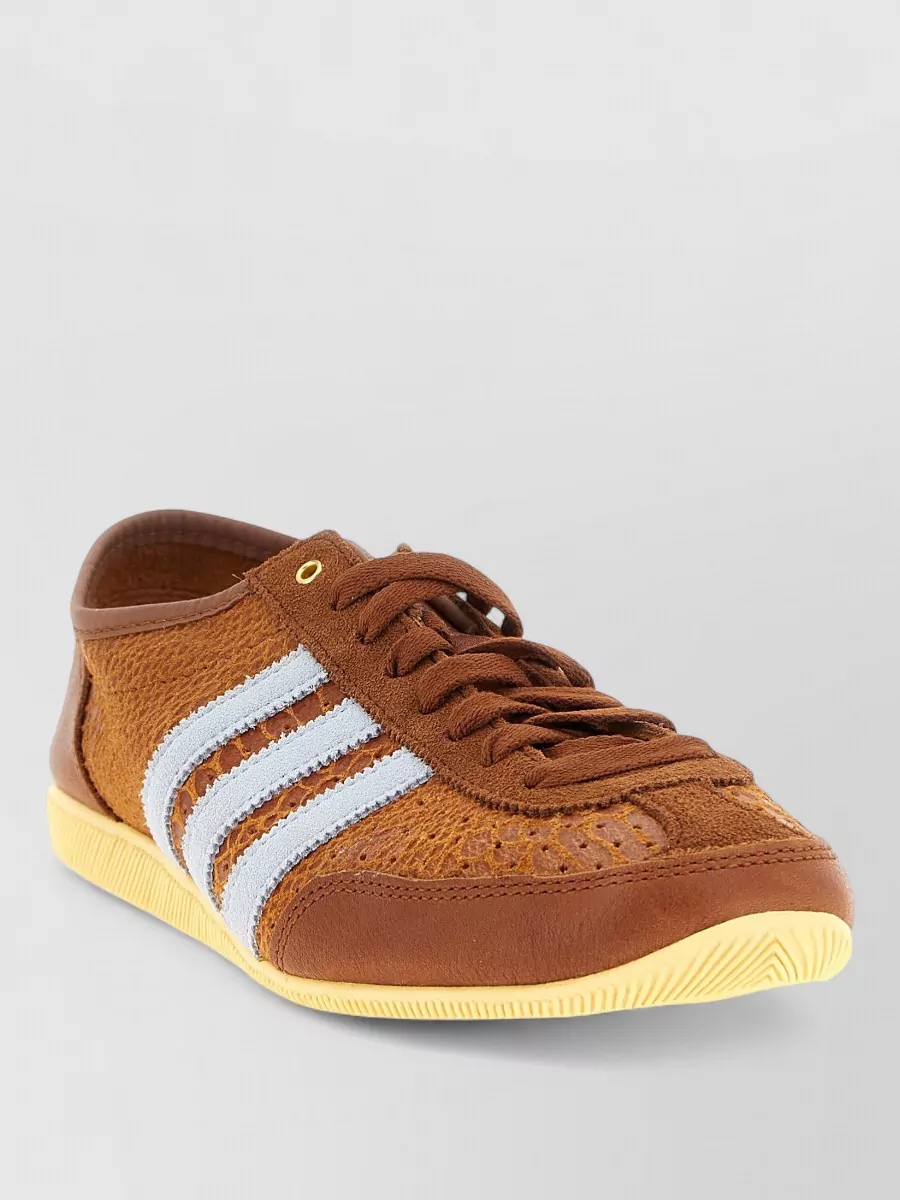 Adidas Originals leather animal-print low-top sneakers