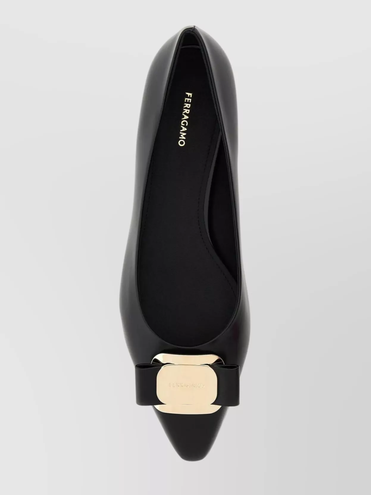 Ferragamo Leather Ballerinas Metal Bow