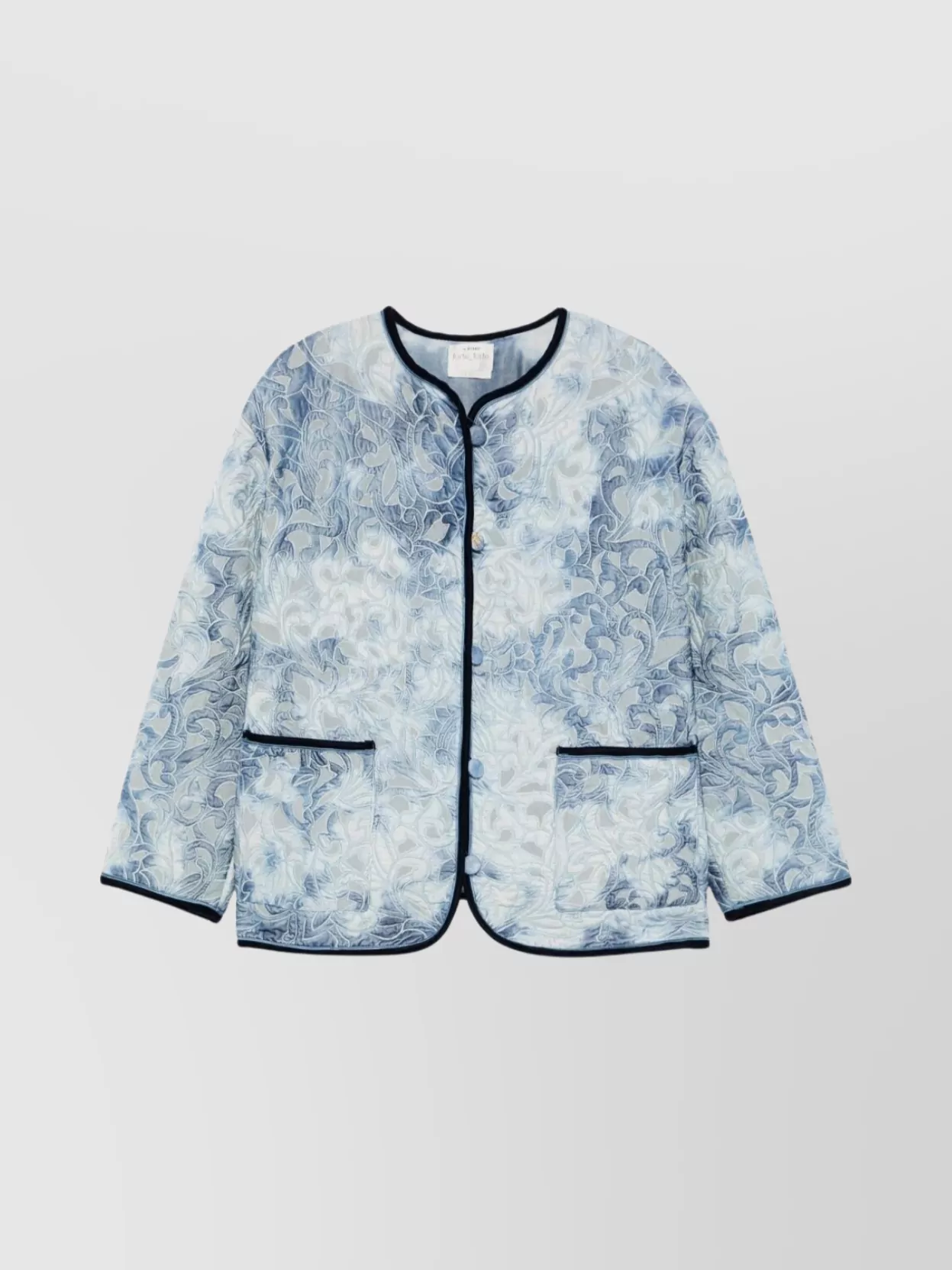 Forte Forte Floral Pattern Cotton Jacket Featuring Pockets In Blue