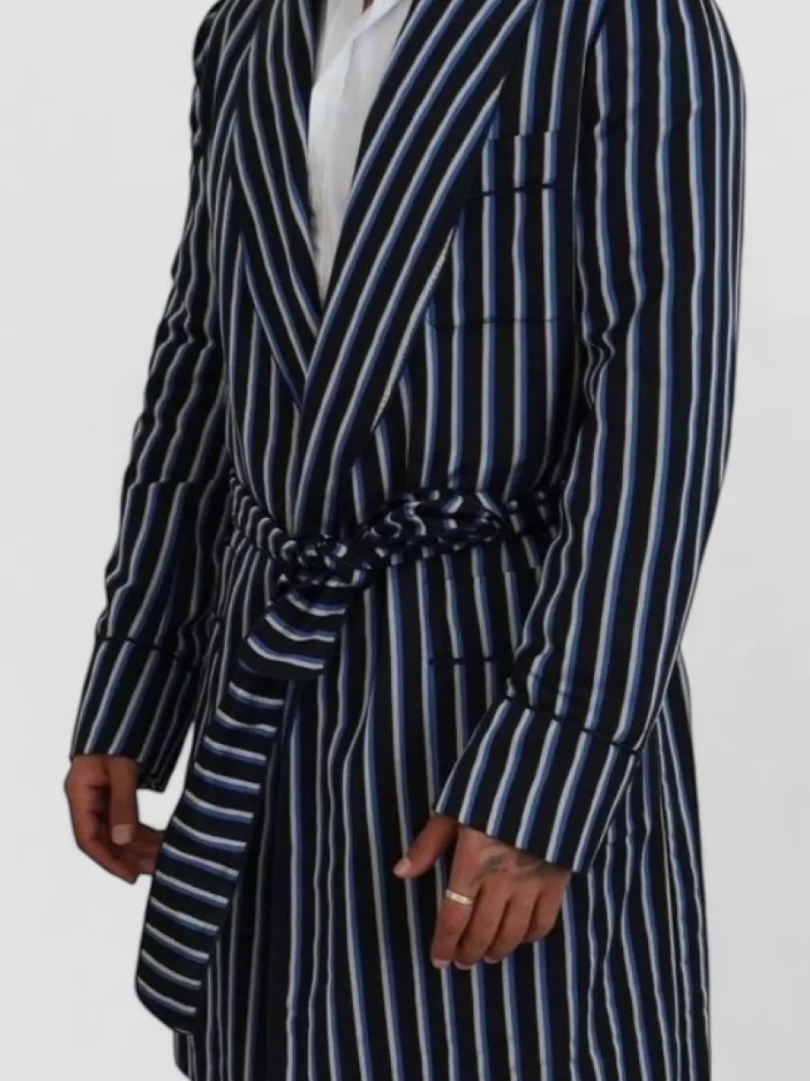 Dolce&Gabbana Silk Blend Striped Robe