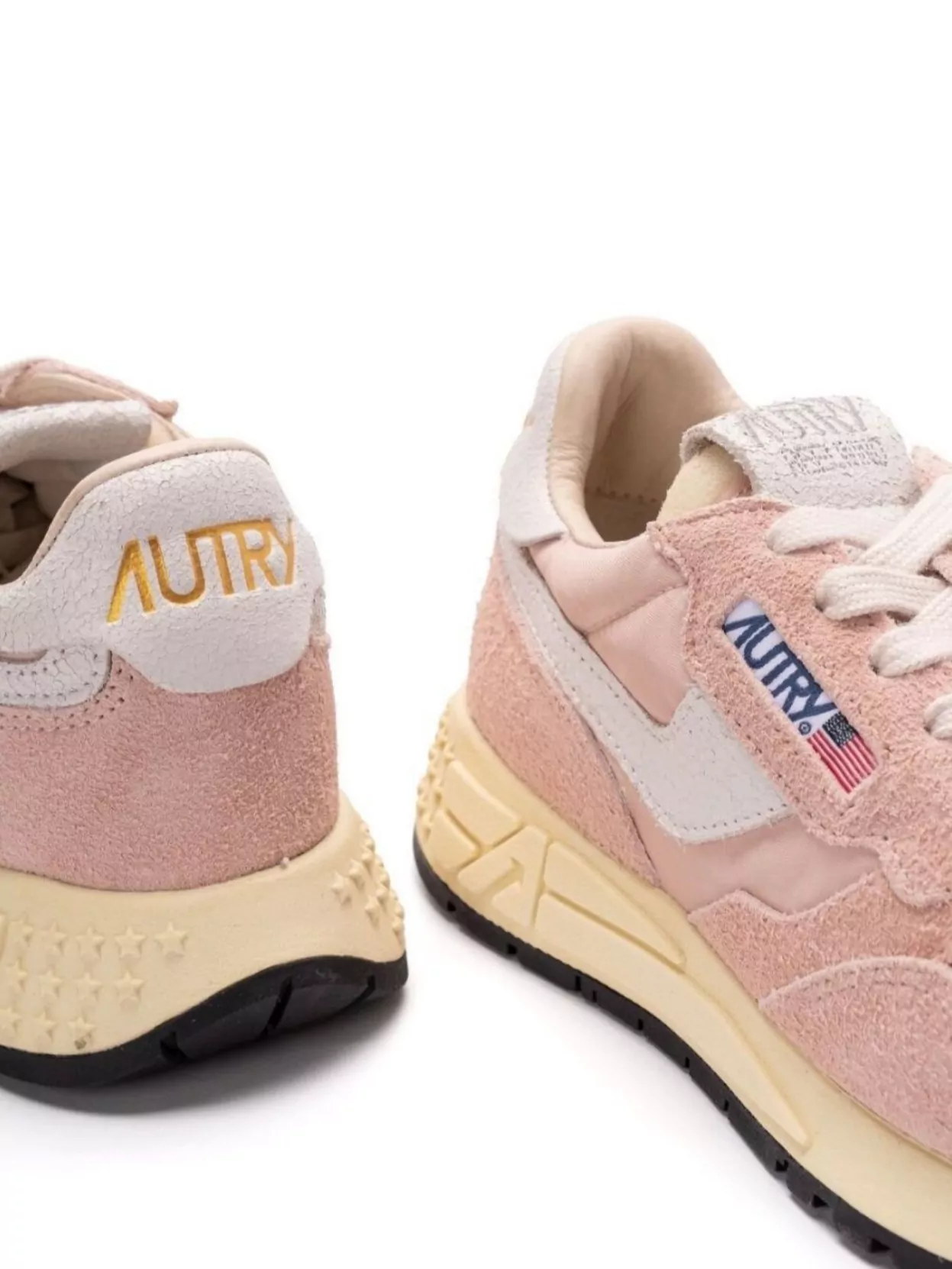 Autry Round Toe Suede Panels Rubber Sole Sneakers