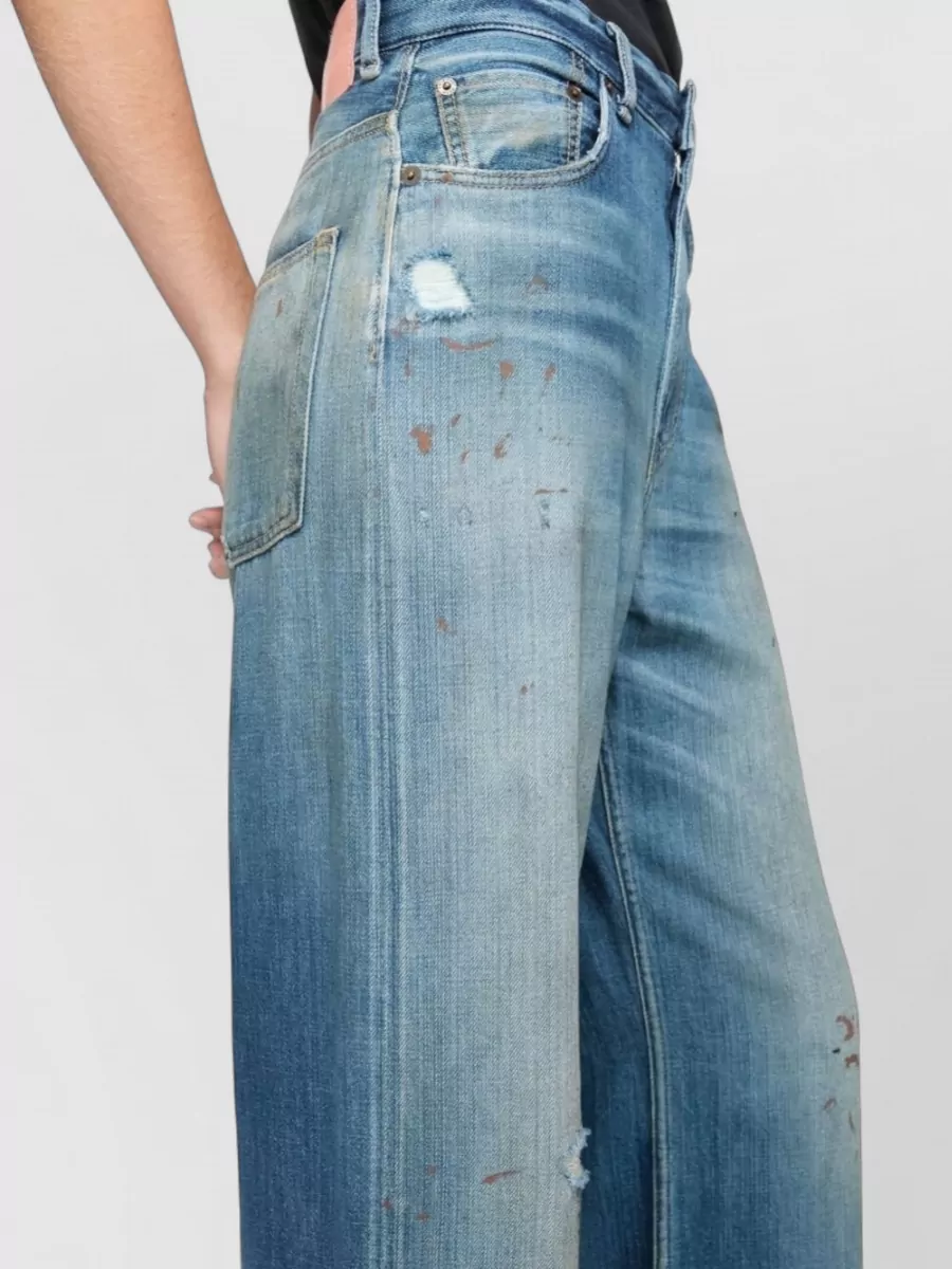 Acne Studios Denim Trousers Wide Leg Five Pocket Belt