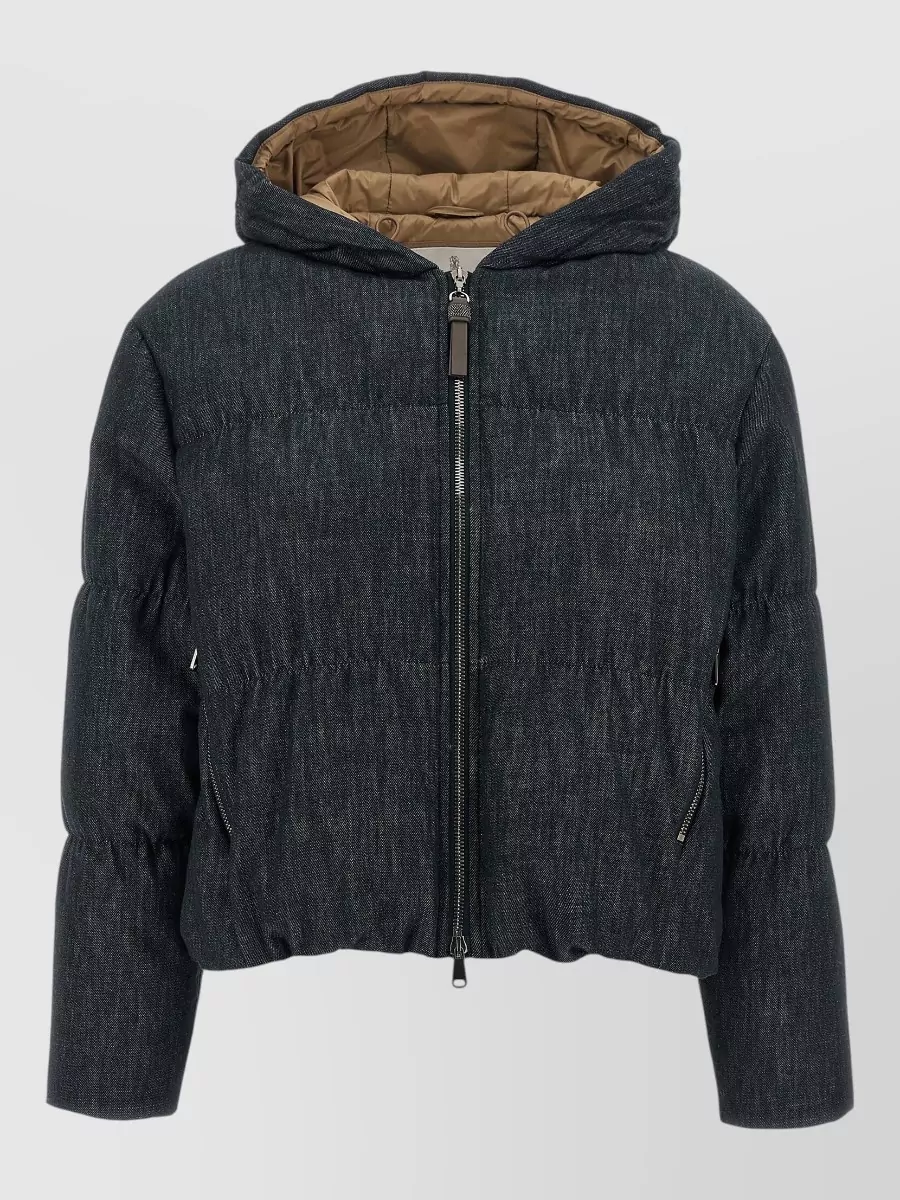 Brunello Cucinelli down hooded quilted parka coat
