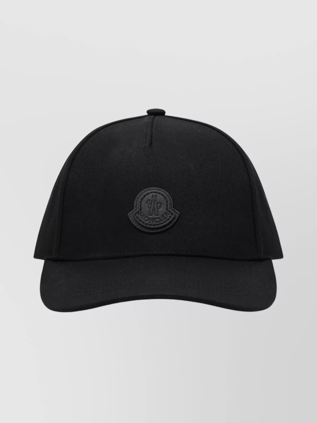Moncler Cotton Gabardine Baseball Cap With Curved Brim In Black