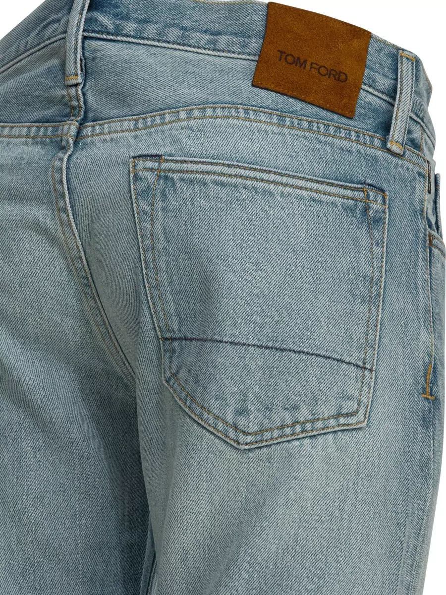 Tom Ford Jeans Belt Loops Faded Wash Five Pocket