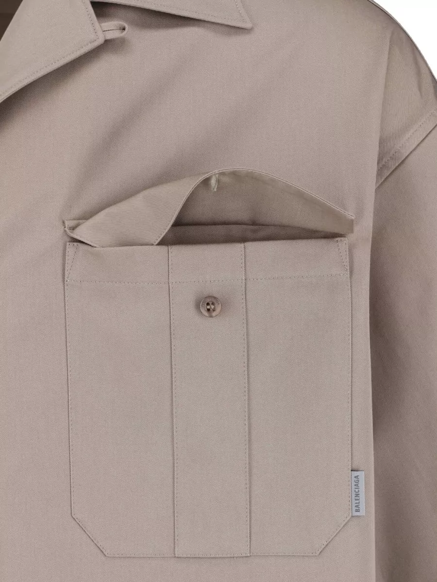 Balenciaga Cotton Double-Layer Short-Sleeve Shirt
