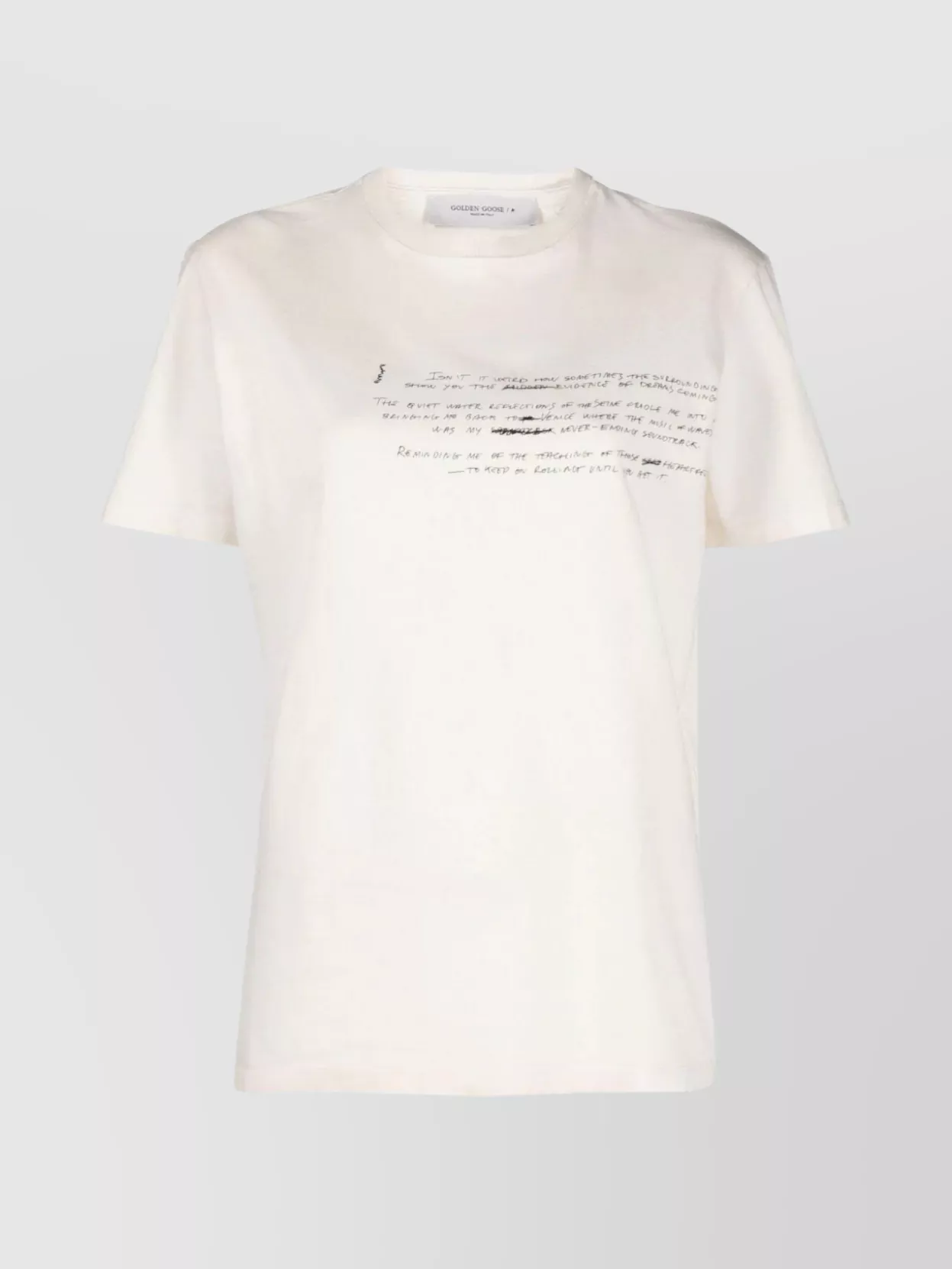 Golden Goose Embroidered Lettering T-shirt In White